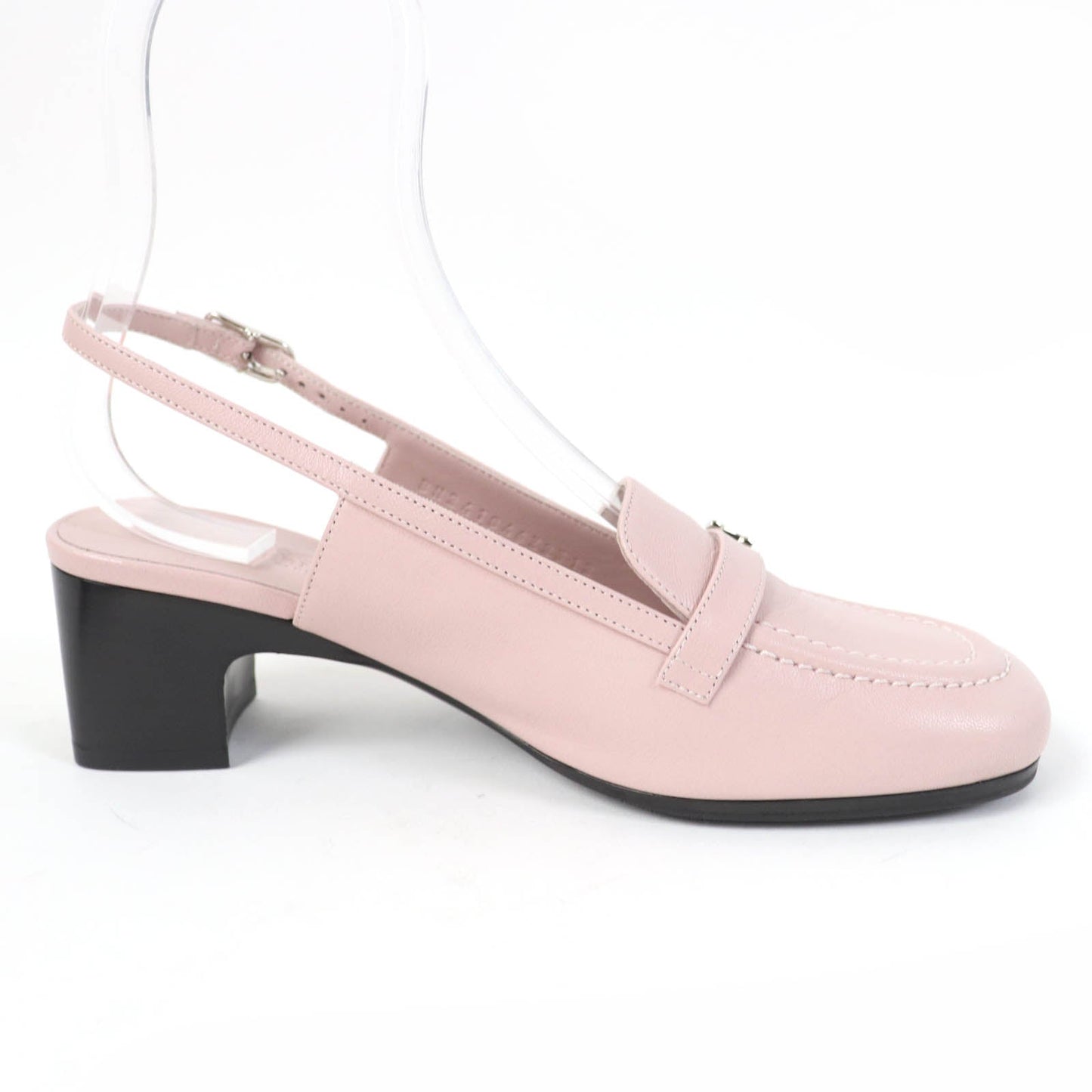 HERMES pumps leather Rose Polcelaine Infini 50 37
