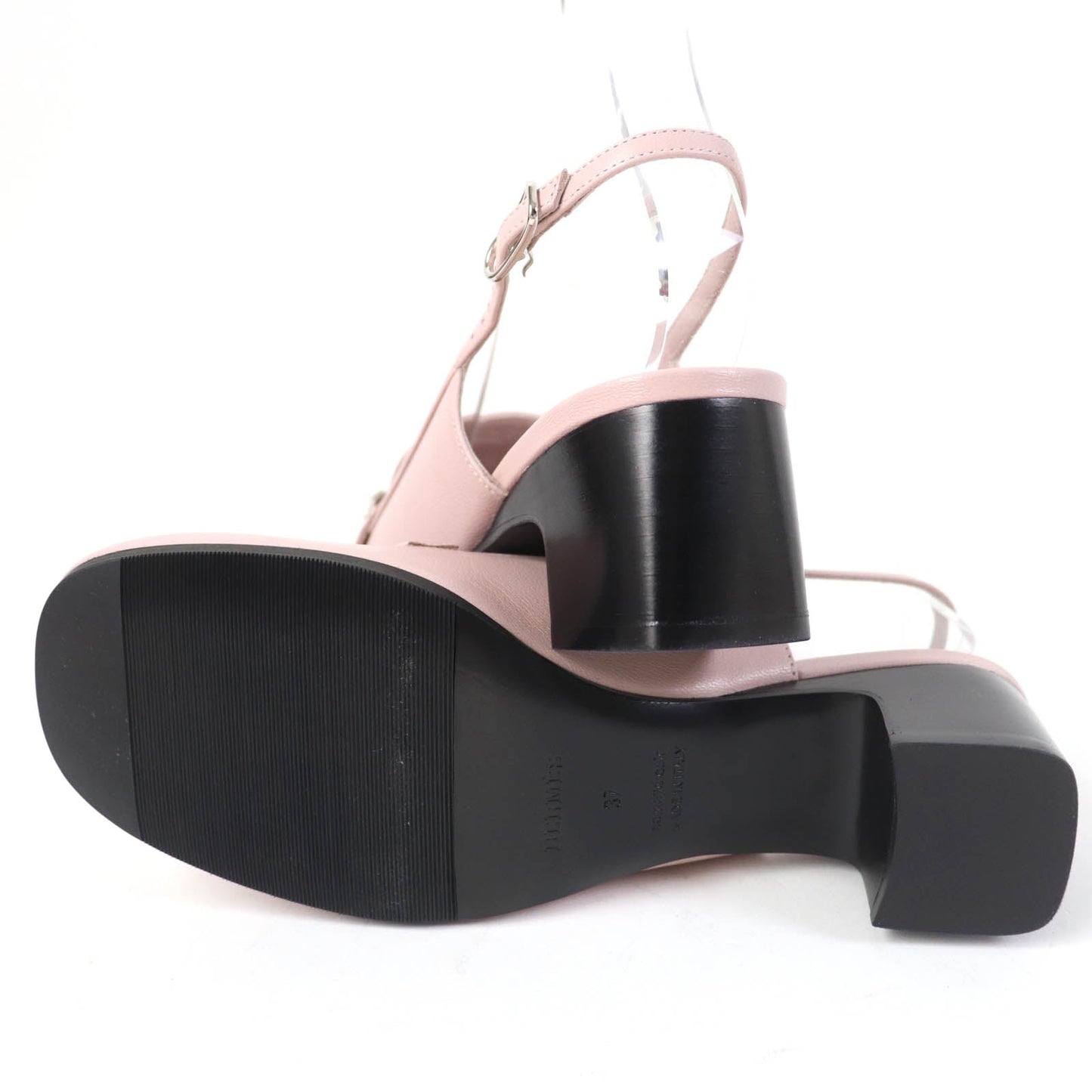 HERMES pumps leather Rose Polcelaine Infini 50 37
