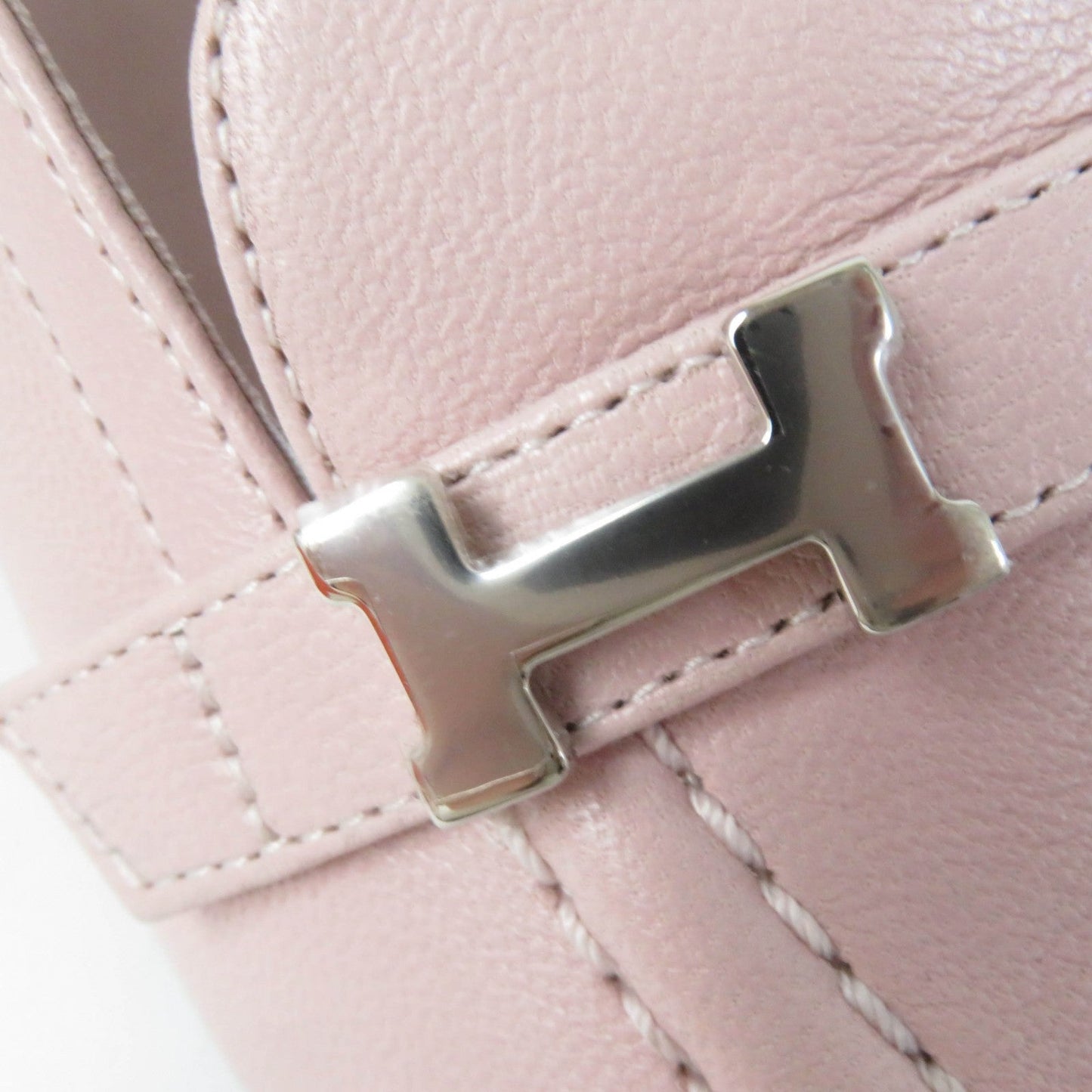HERMES pumps leather Rose Polcelaine Infini 50 37