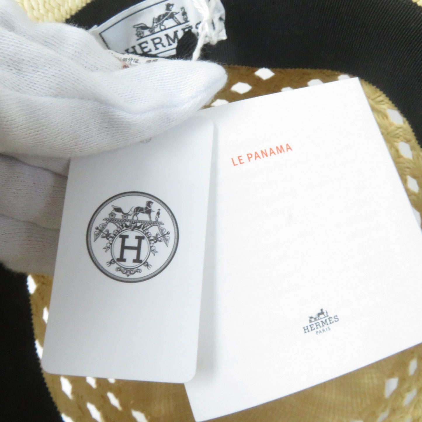 HERMES hat Straw natural Eleonora 58