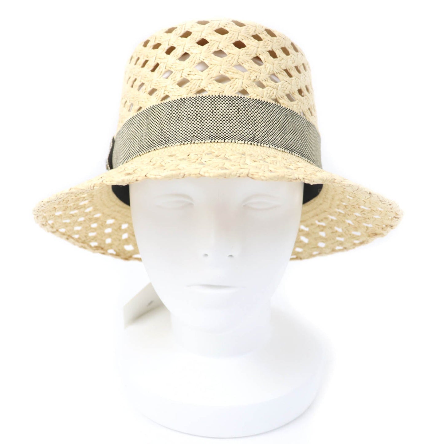 HERMES hat Straw natural Eleonora 58