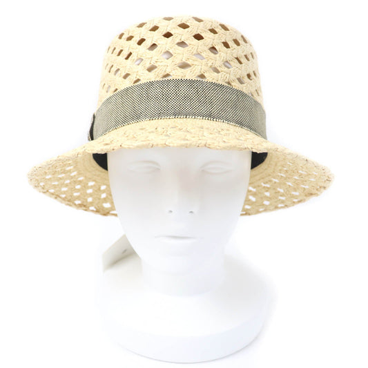 HERMES hat Straw natural Eleonora 58