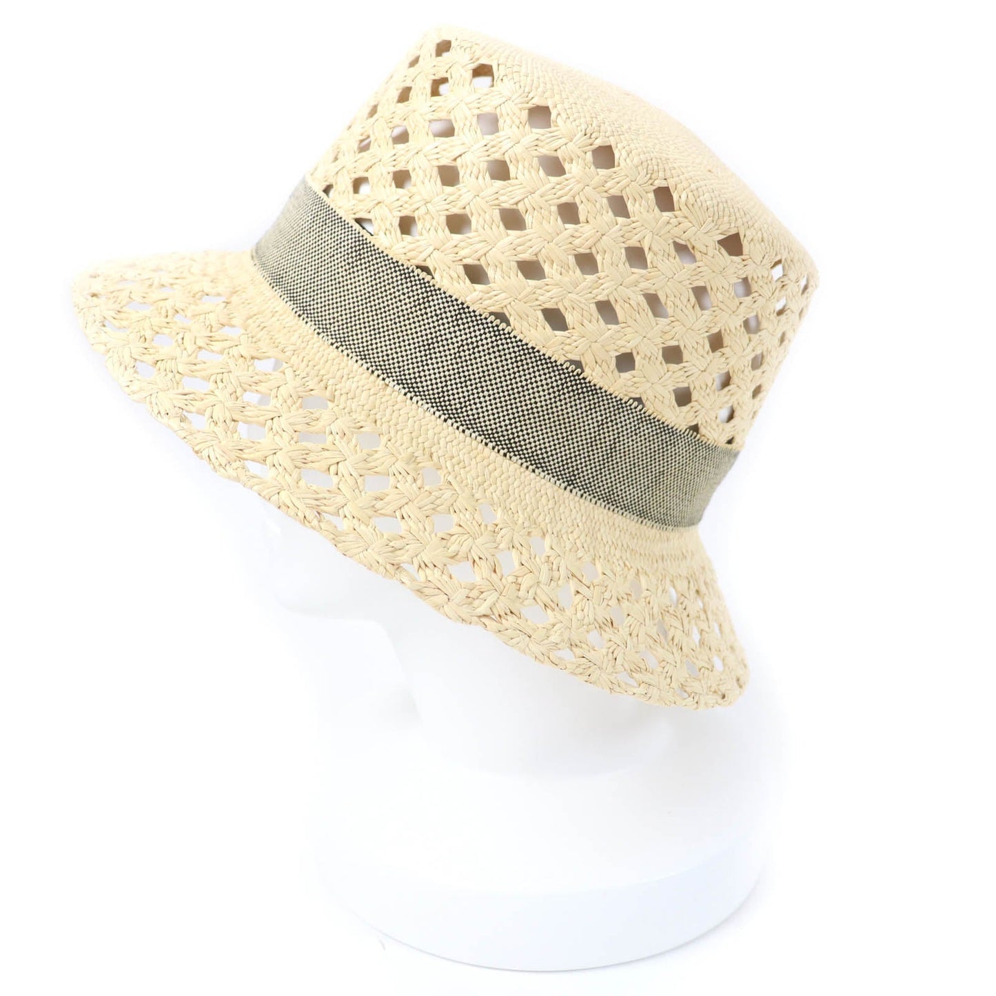 HERMES hat Straw natural Eleonora 58