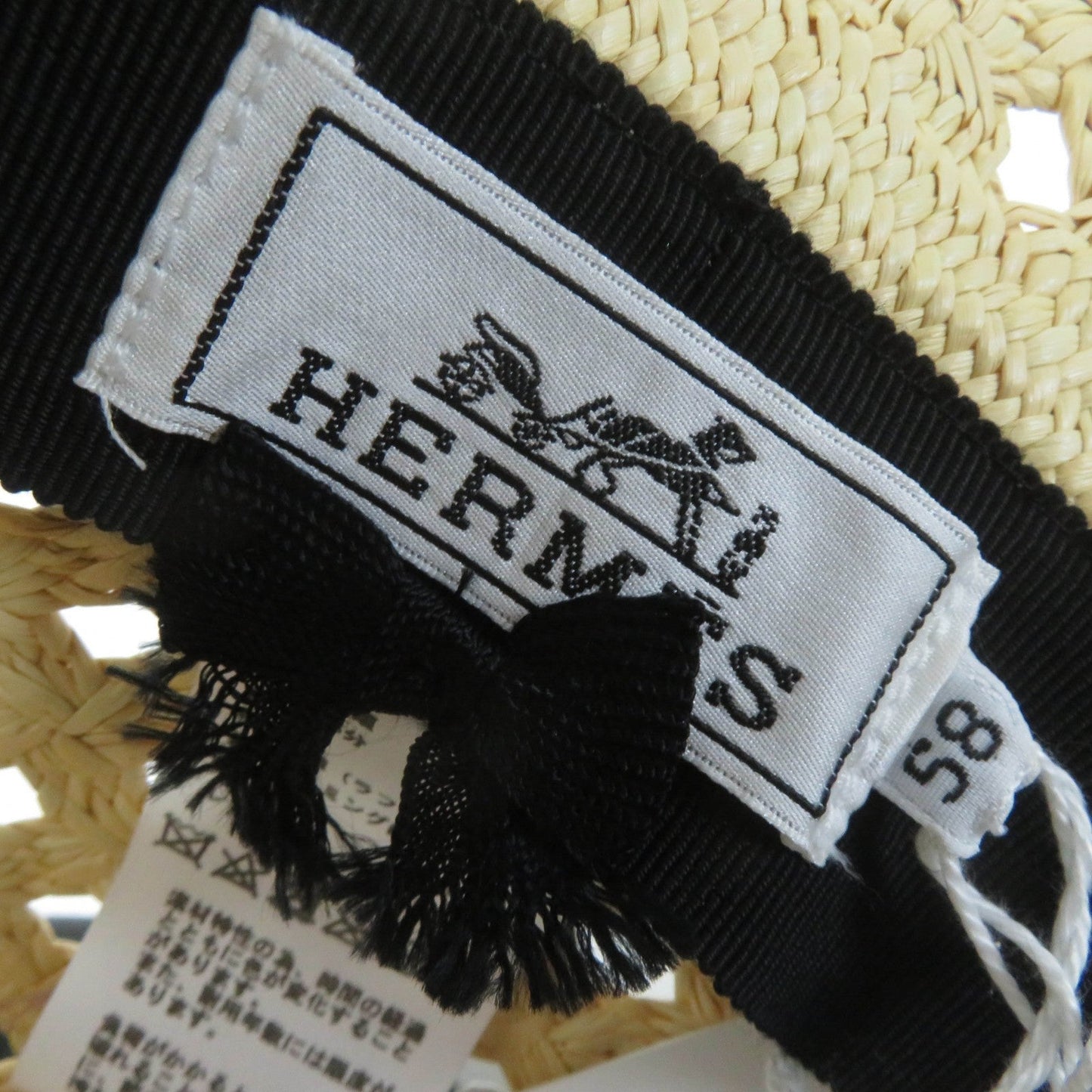 HERMES hat Straw natural Eleonora 58