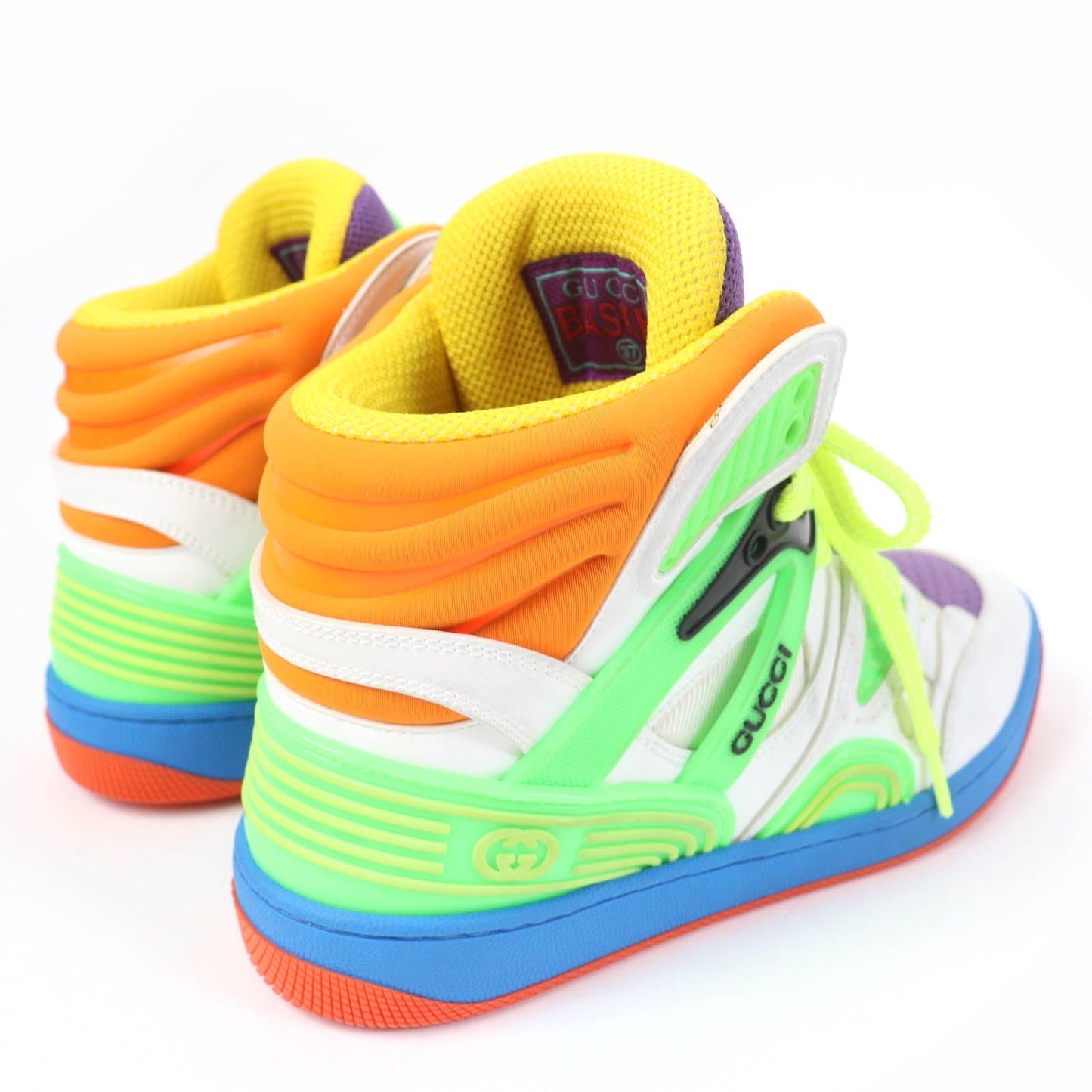 GUCCI High cut sneakers 661310 leather multicolor BASKET 37