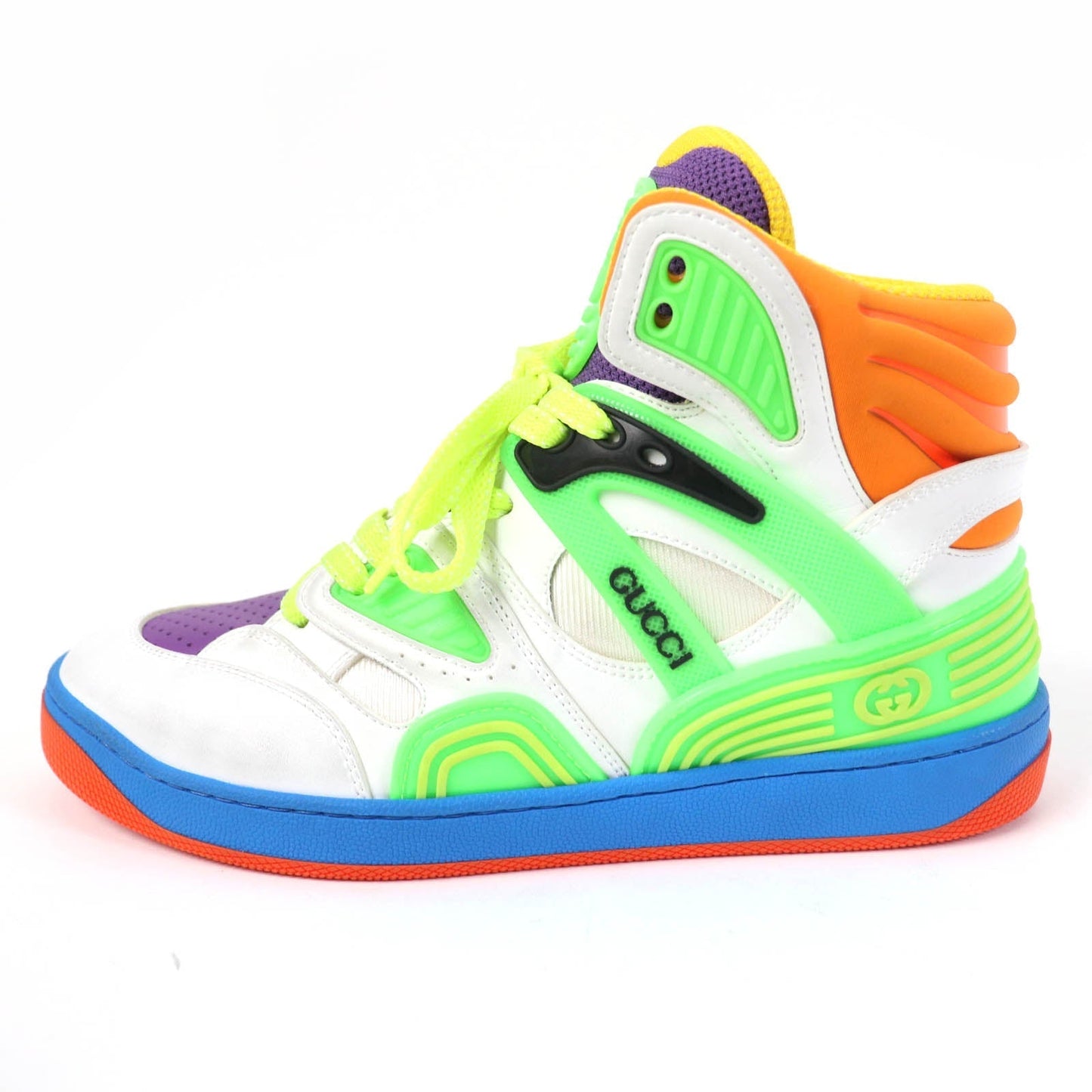 GUCCI High cut sneakers 661310 leather multicolor BASKET 37