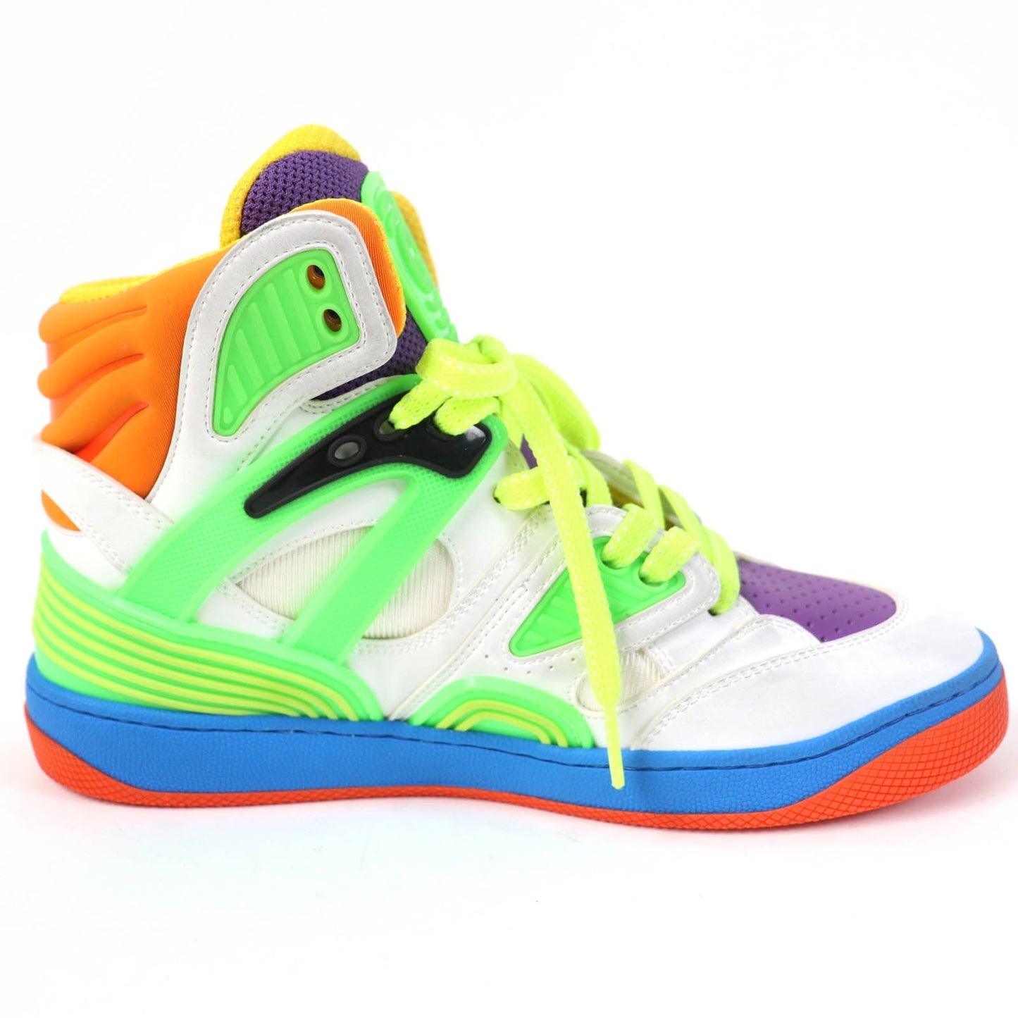 GUCCI High cut sneakers 661310 leather multicolor BASKET 37