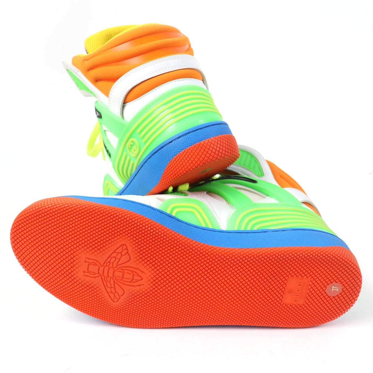 GUCCI High cut sneakers 661310 leather multicolor BASKET 37
