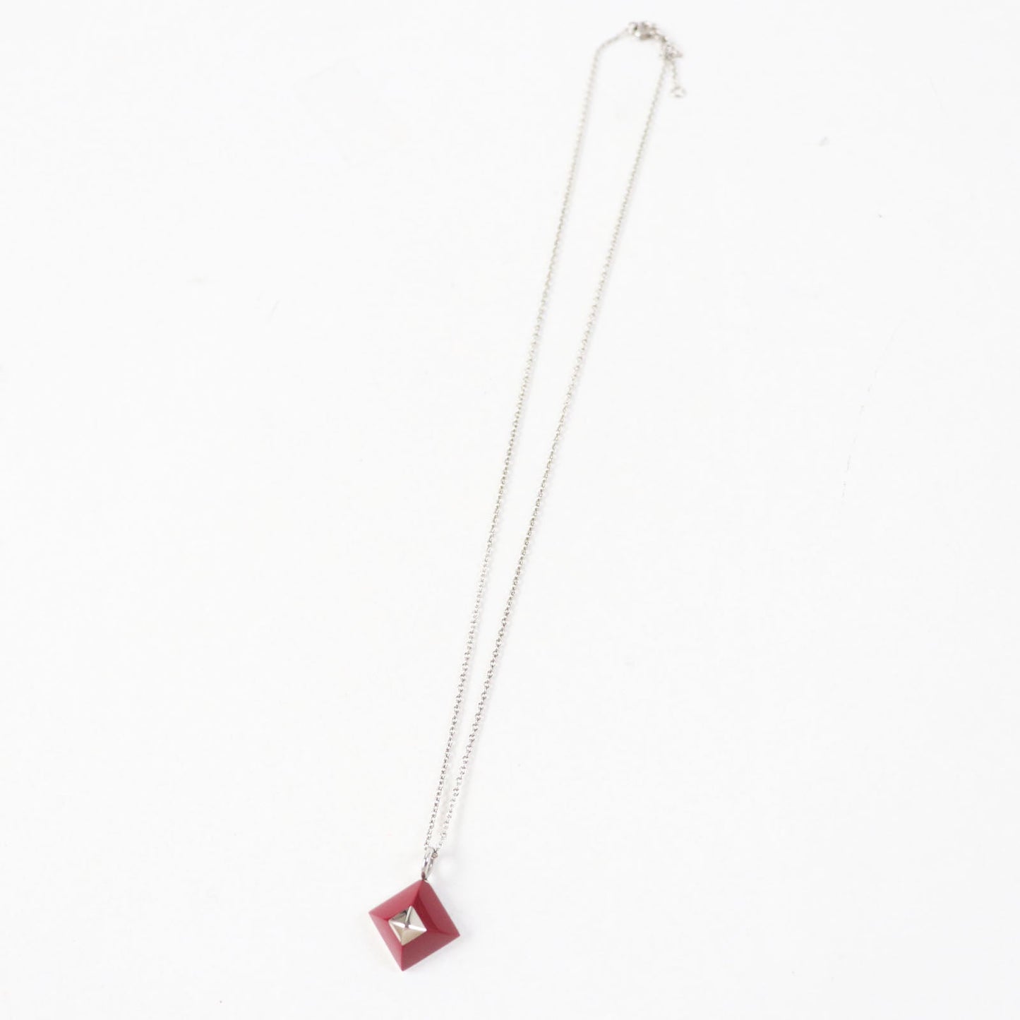 HERMES Necklace Gold Plated Bordeaux Silver Cupidon