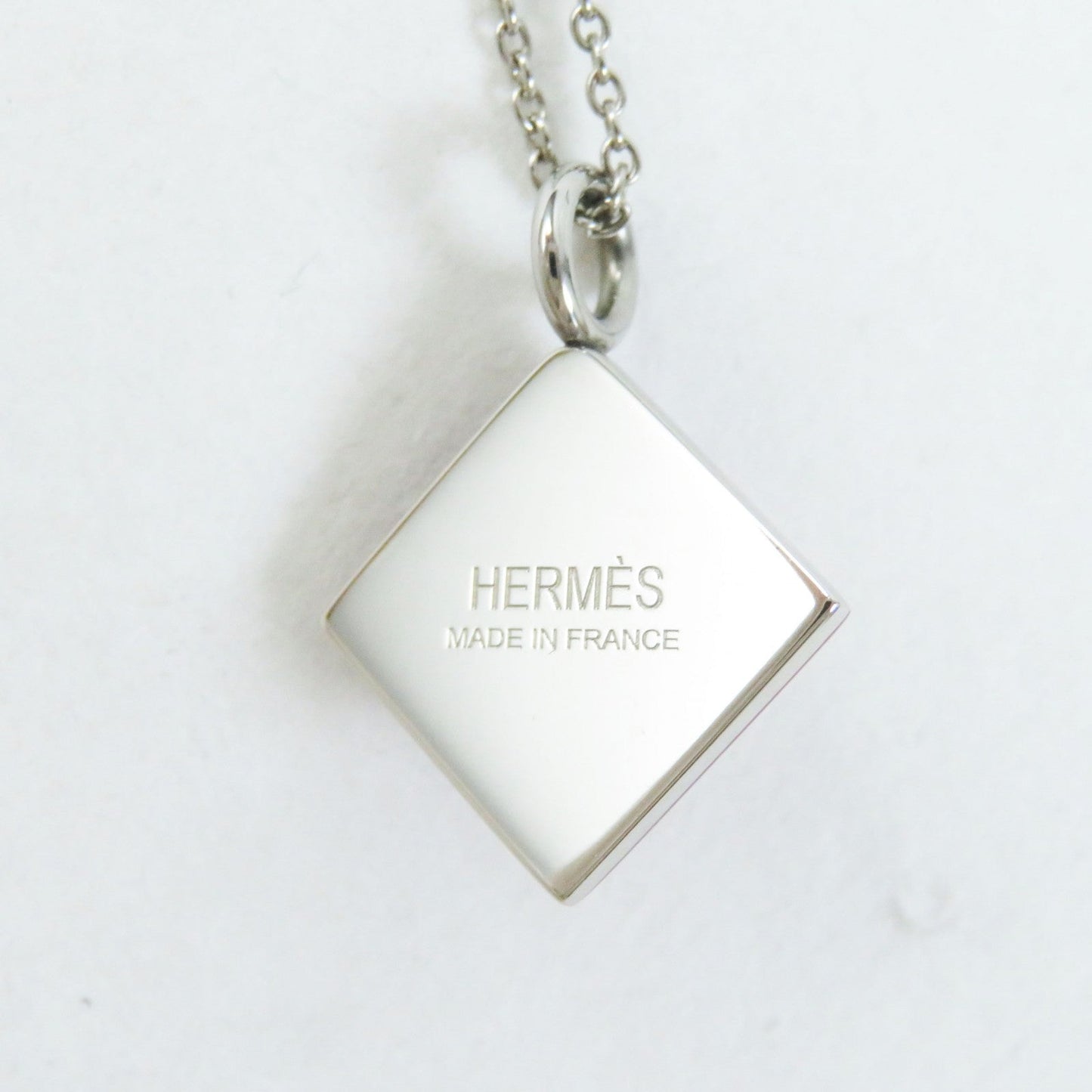 HERMES Necklace Gold Plated Bordeaux Silver Cupidon