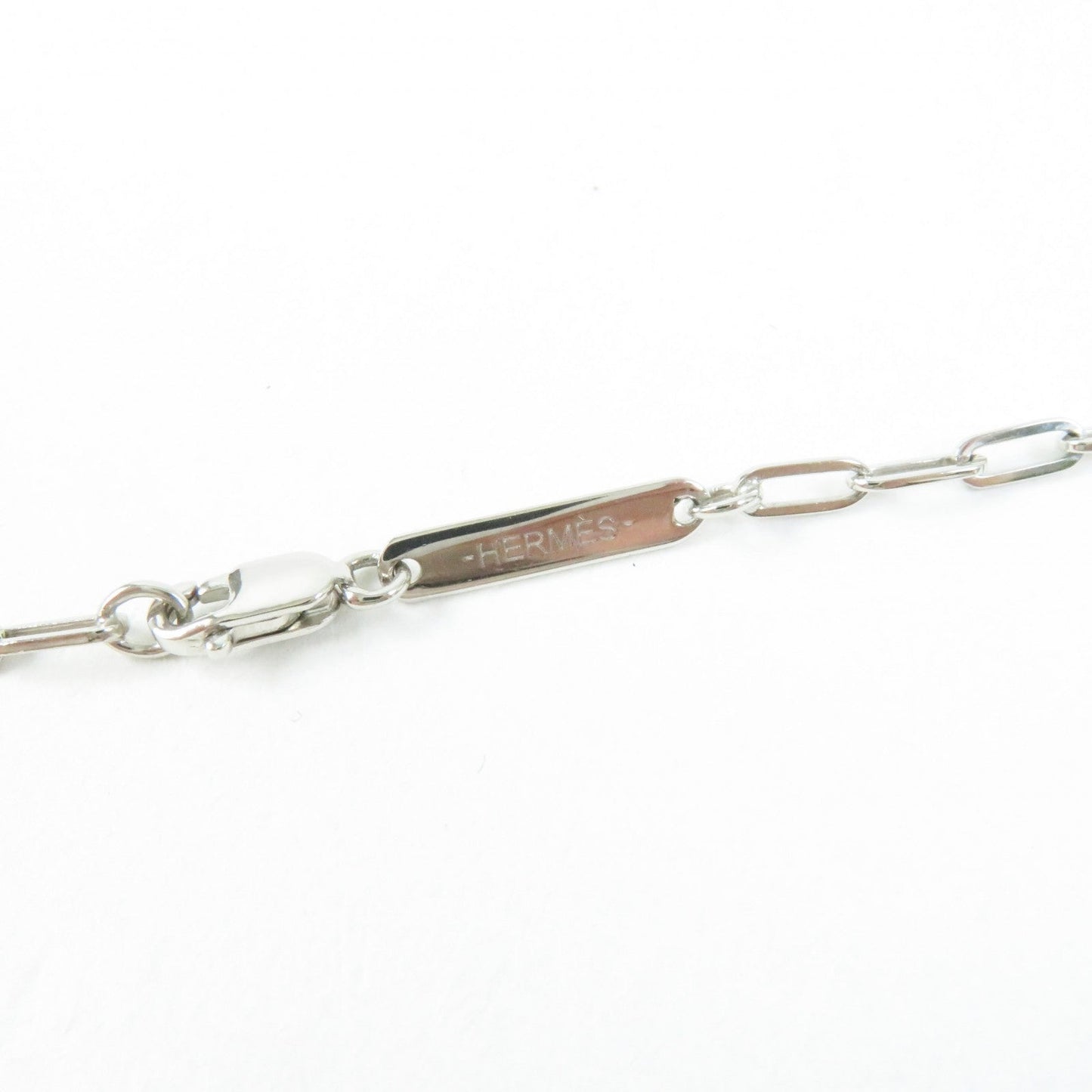 HERMES Necklace Palladium plated Silver Talisman
