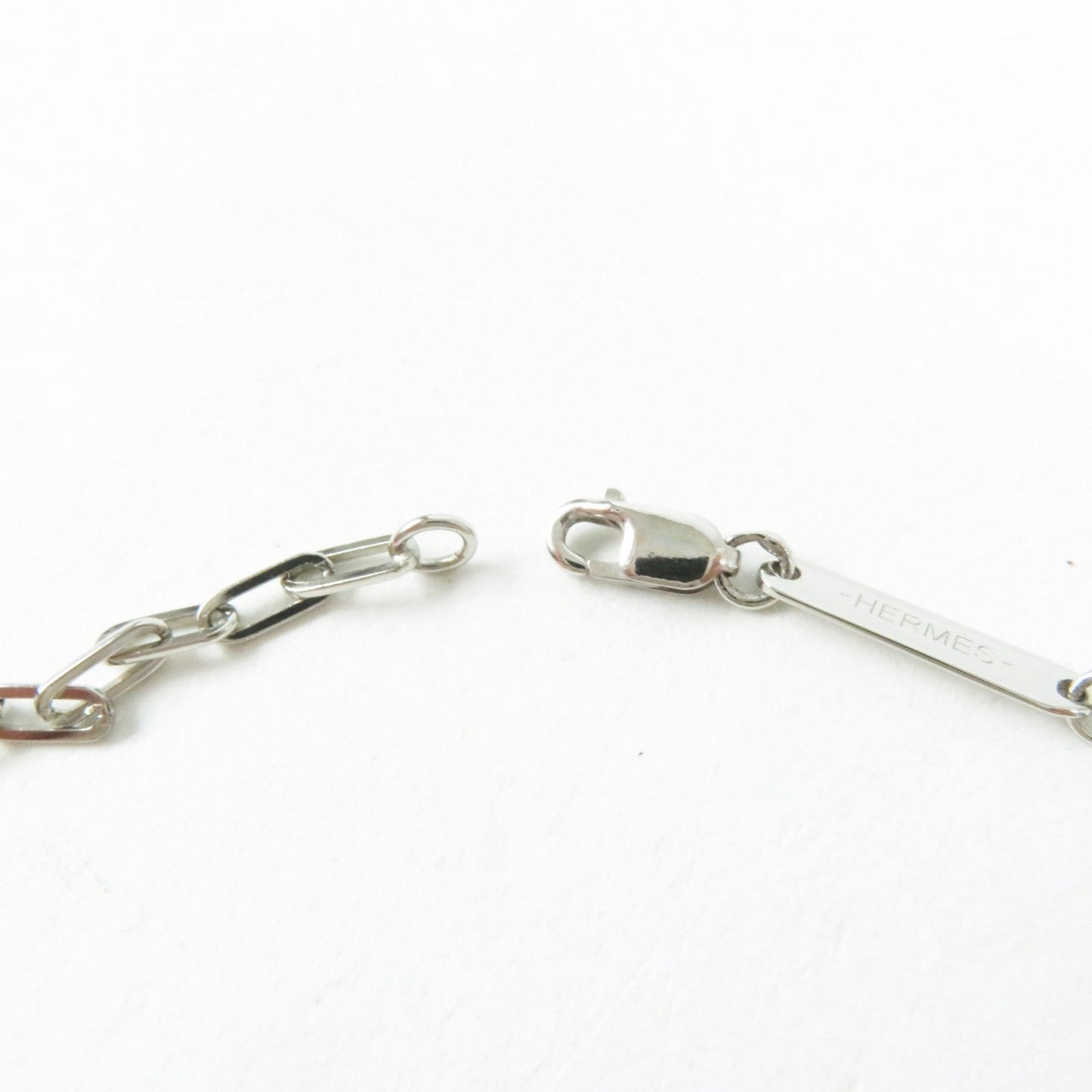 HERMES Necklace Palladium plated Silver Talisman