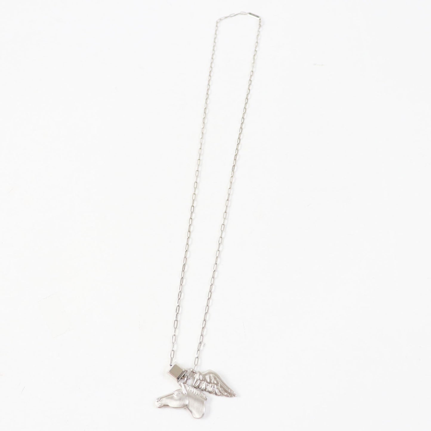 HERMES Necklace Palladium plated Silver Talisman