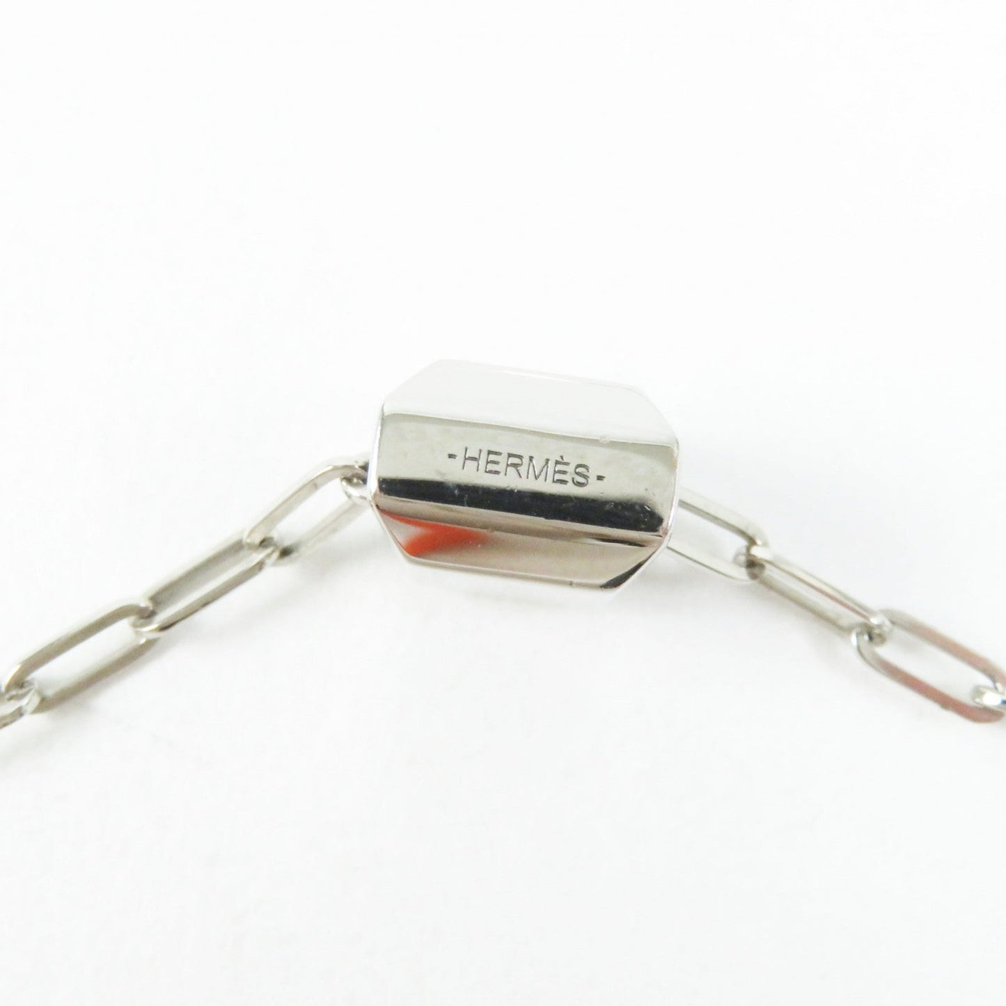 HERMES Necklace Palladium plated Silver Talisman