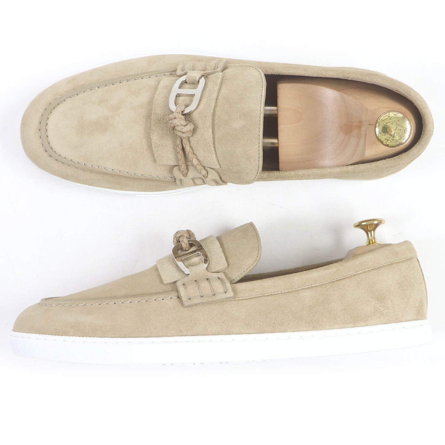 HERMES Moccasin H241926ZA1J410 Suede leather beige Ignacio 42