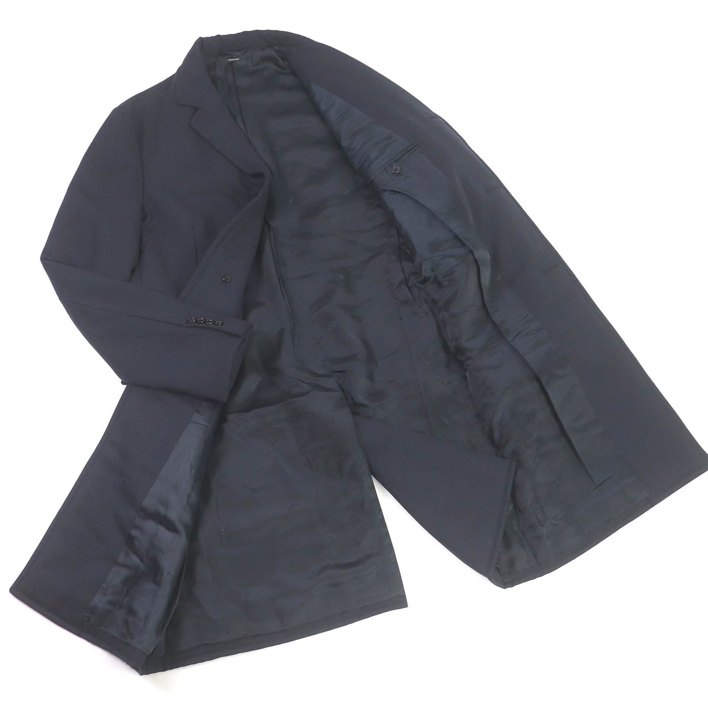 HERMES Chester coat wool Navy 50