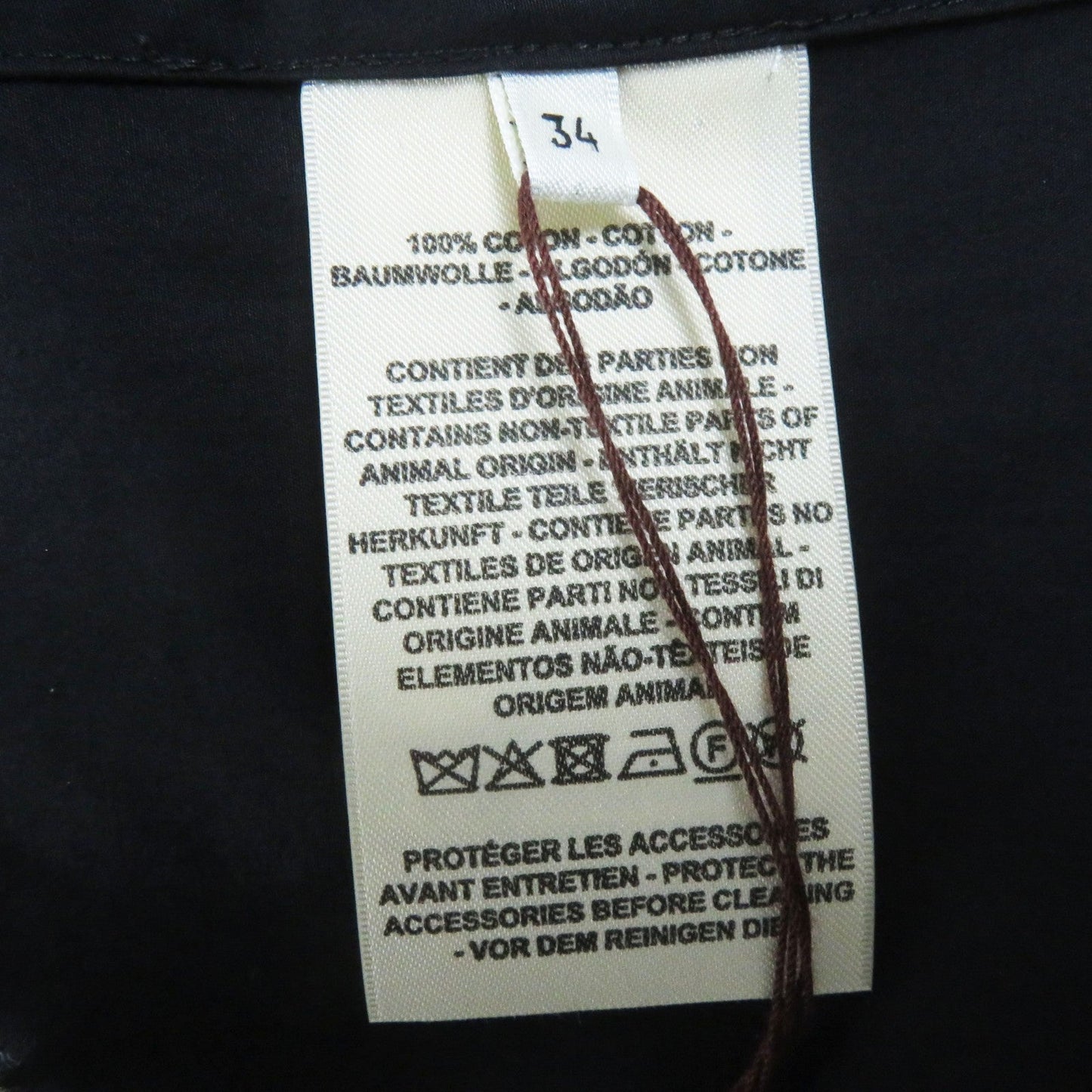 HERMES one piece 2E0510D4 cotton black 34