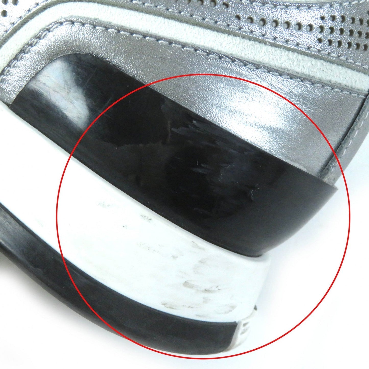 HERMES sneakers 211106Z leather Silver White Black C Addict 35