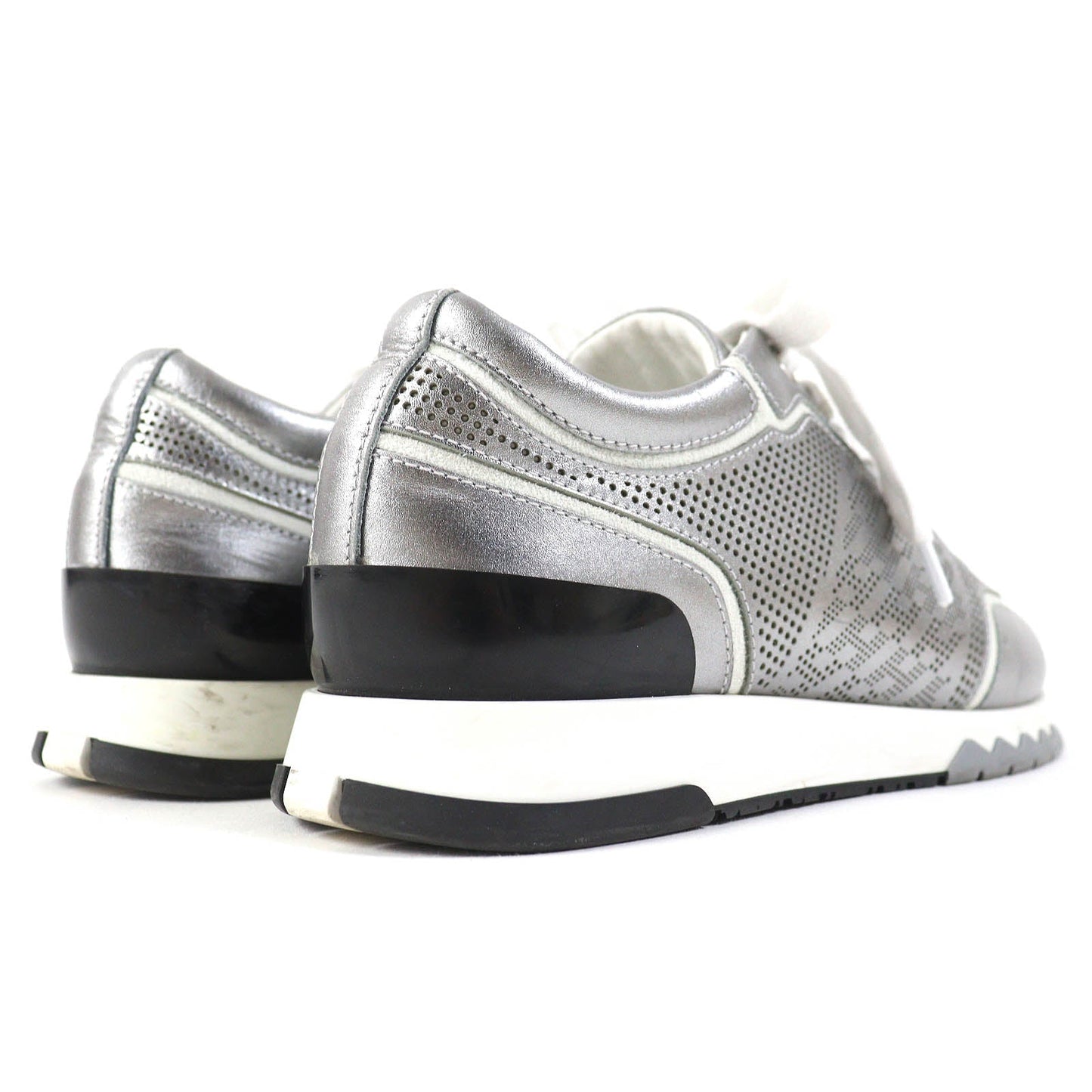 HERMES sneakers 211106Z leather Silver White Black C Addict 35