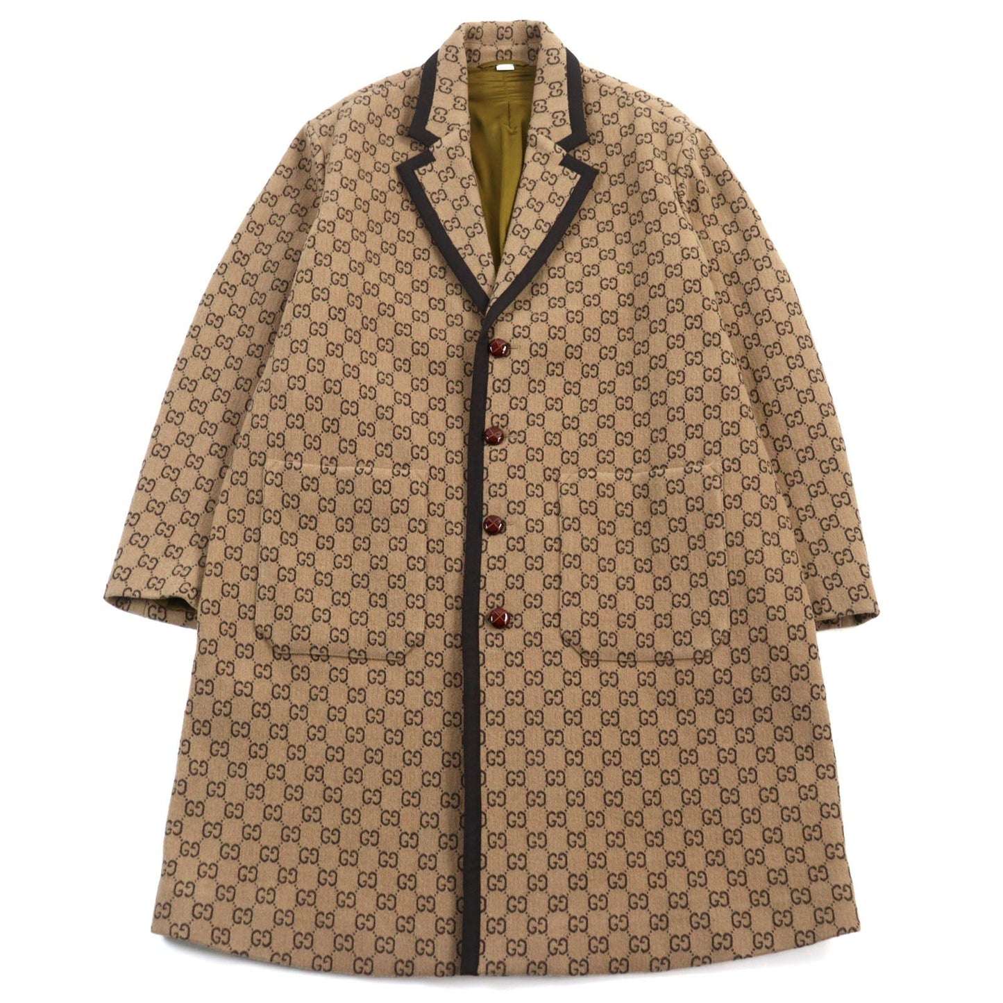 GUCCI Chester coat 598710 wool Beige All-over Pattern 50
