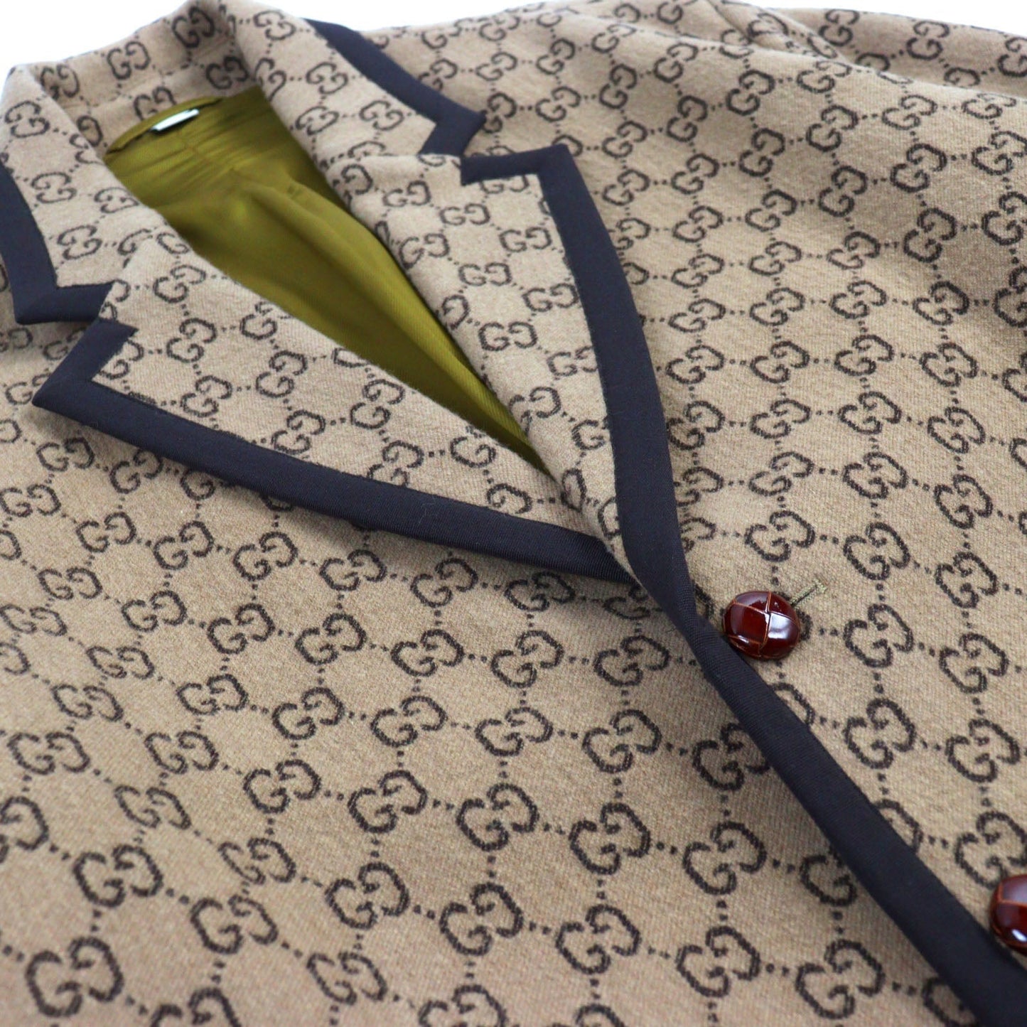 GUCCI Chester coat 598710 wool Beige All-over Pattern 50