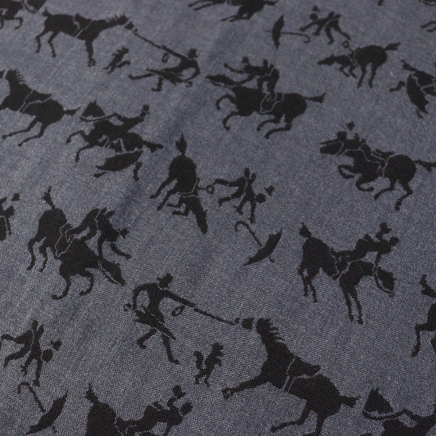 HERMES Scarf cashmere Blue Grey Black