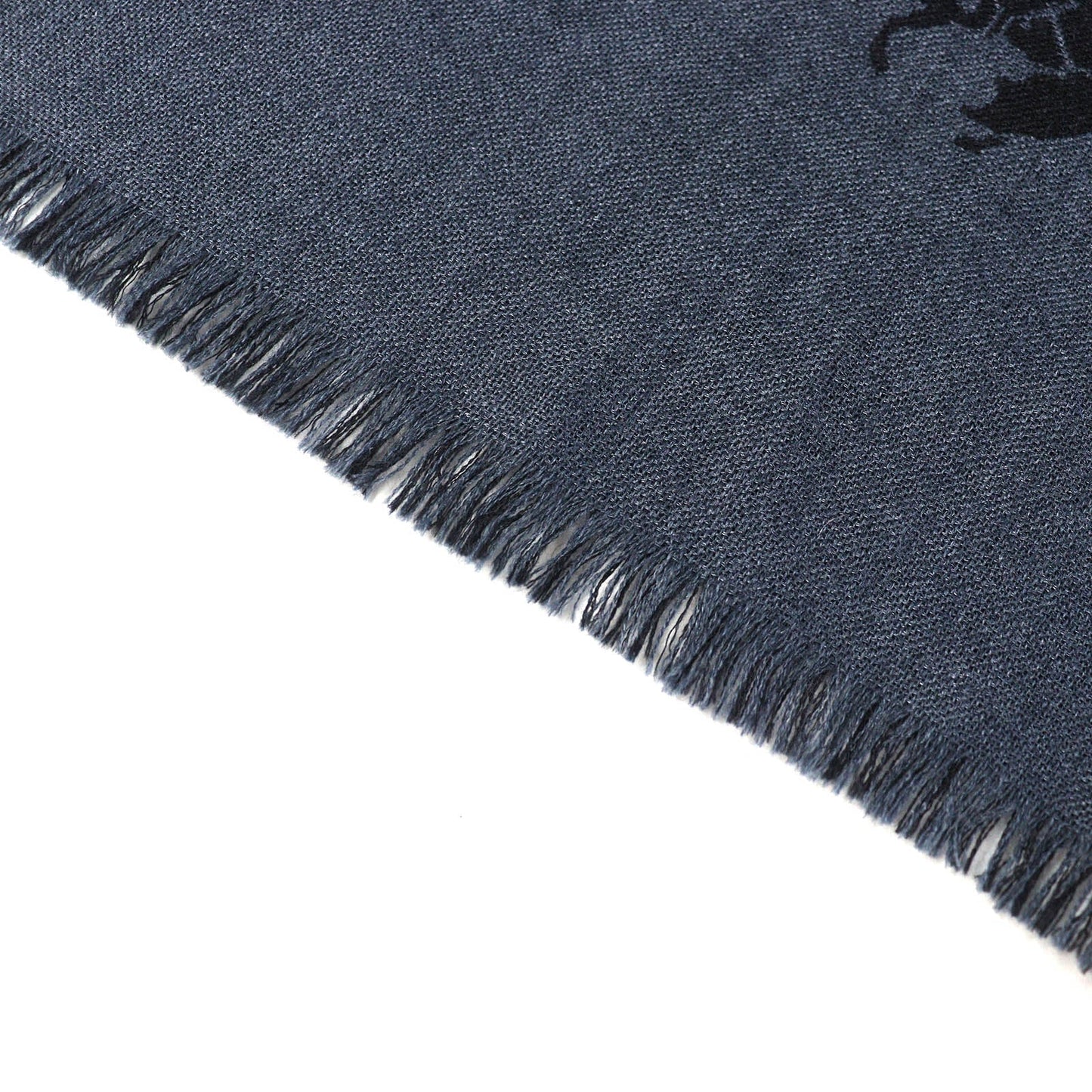 HERMES Scarf cashmere Blue Grey Black
