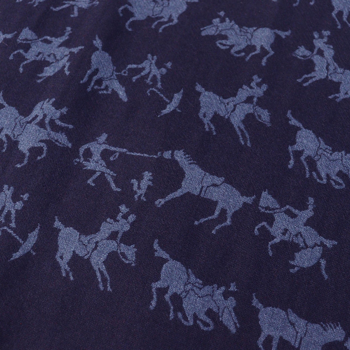 HERMES Scarf cashmere Navy blue