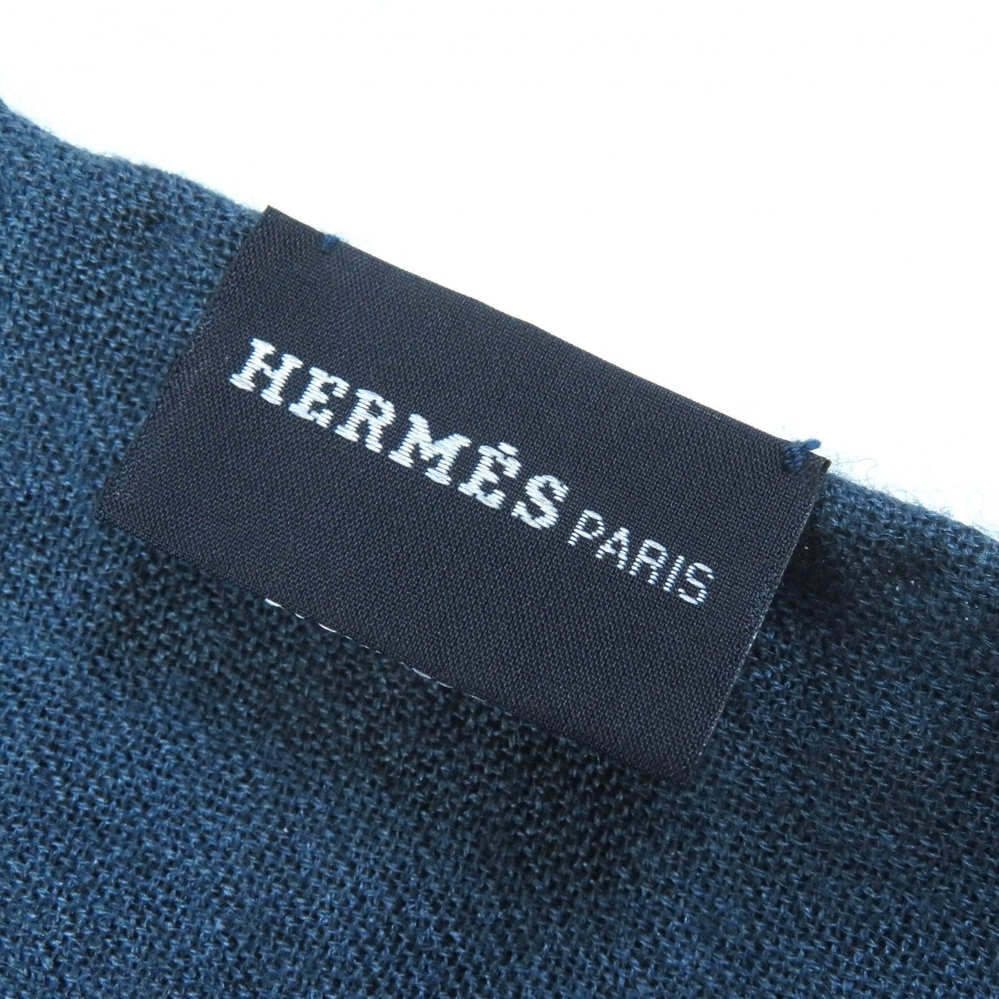 HERMES Scarf cashmere Navy blue