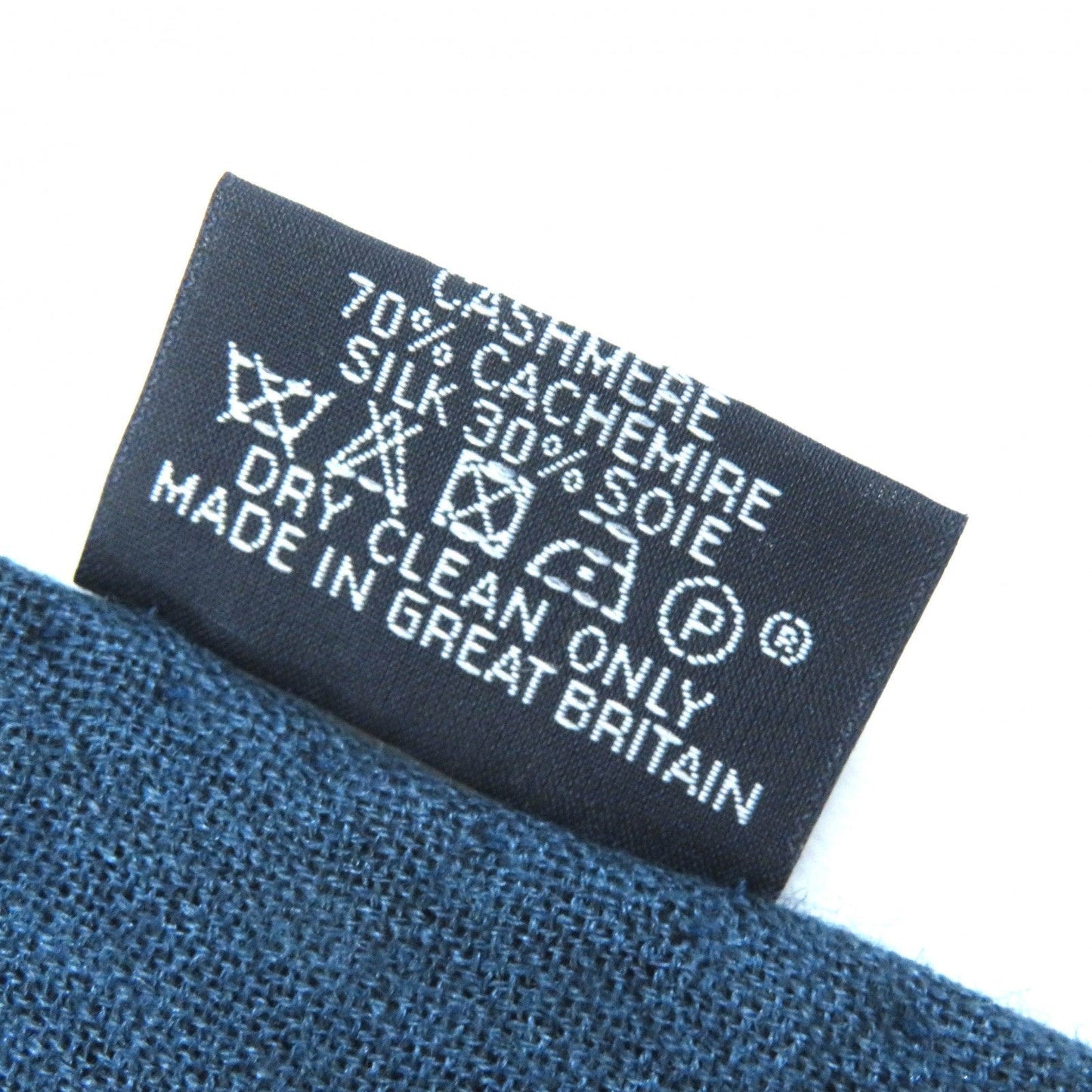 HERMES Scarf cashmere Navy blue