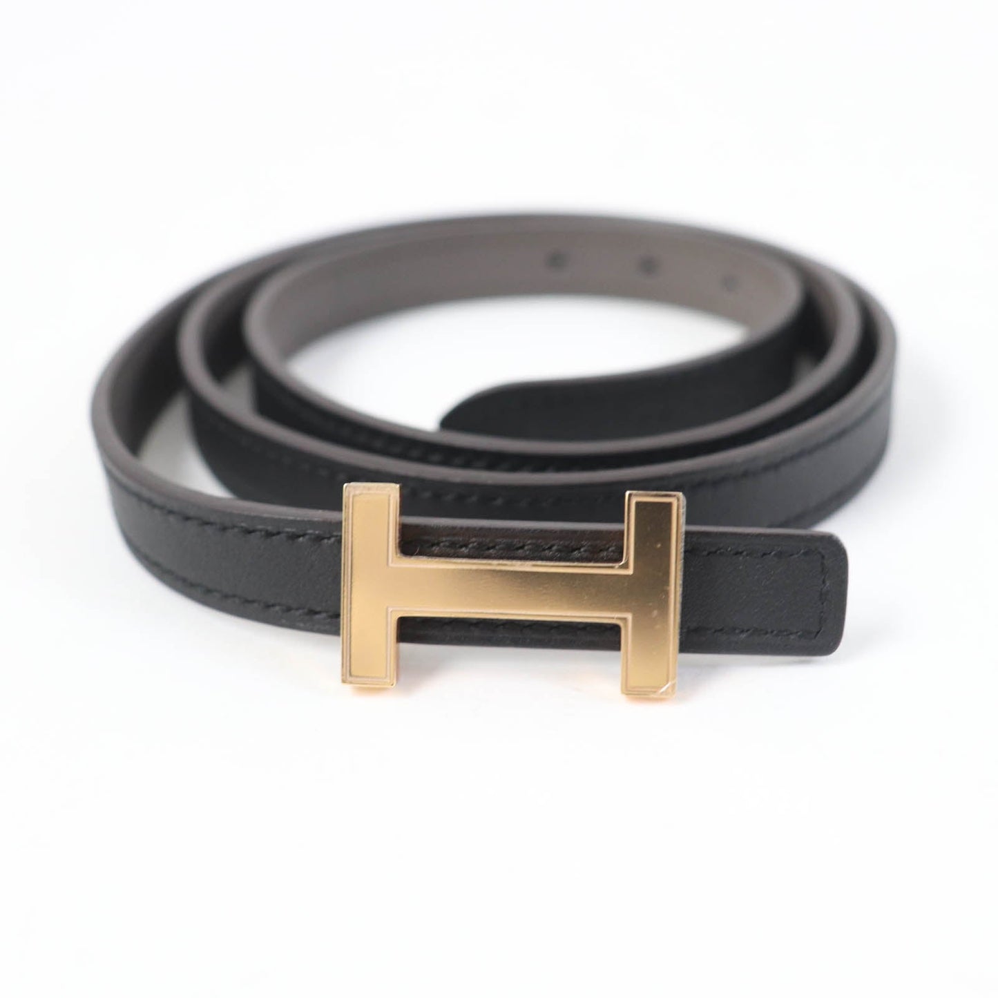 HERMES belt leather Dark brown focus