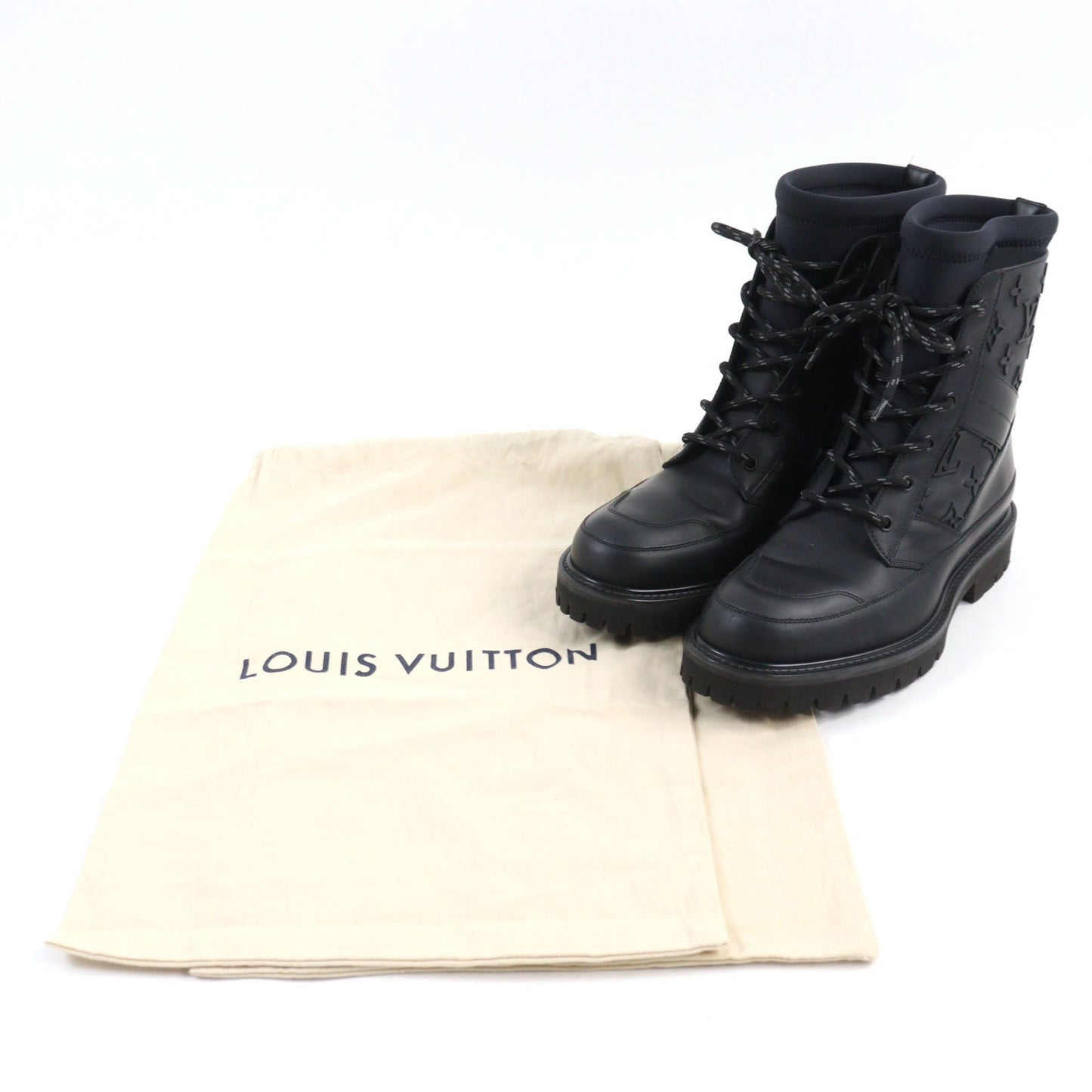 LOUIS VUITTON boots leather black Landscape Line 5.5