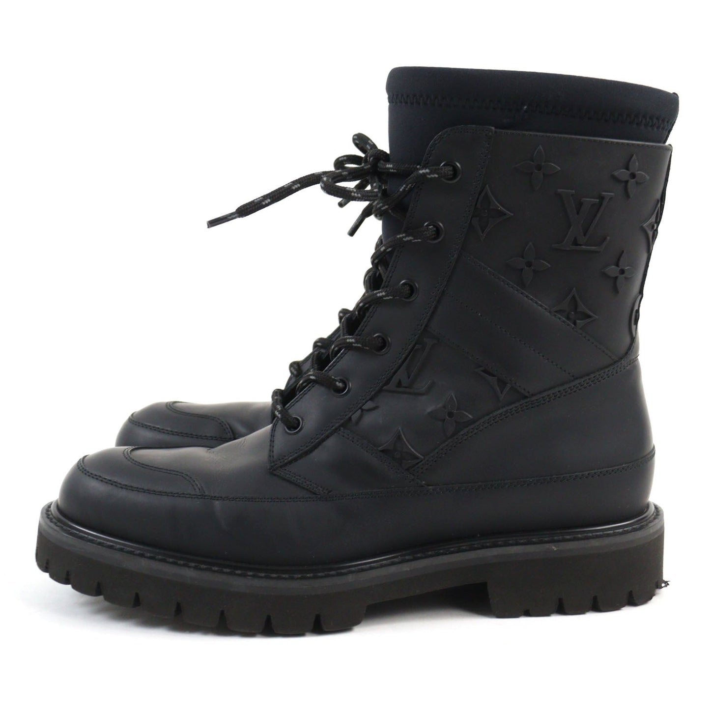 LOUIS VUITTON boots leather black Landscape Line 5.5