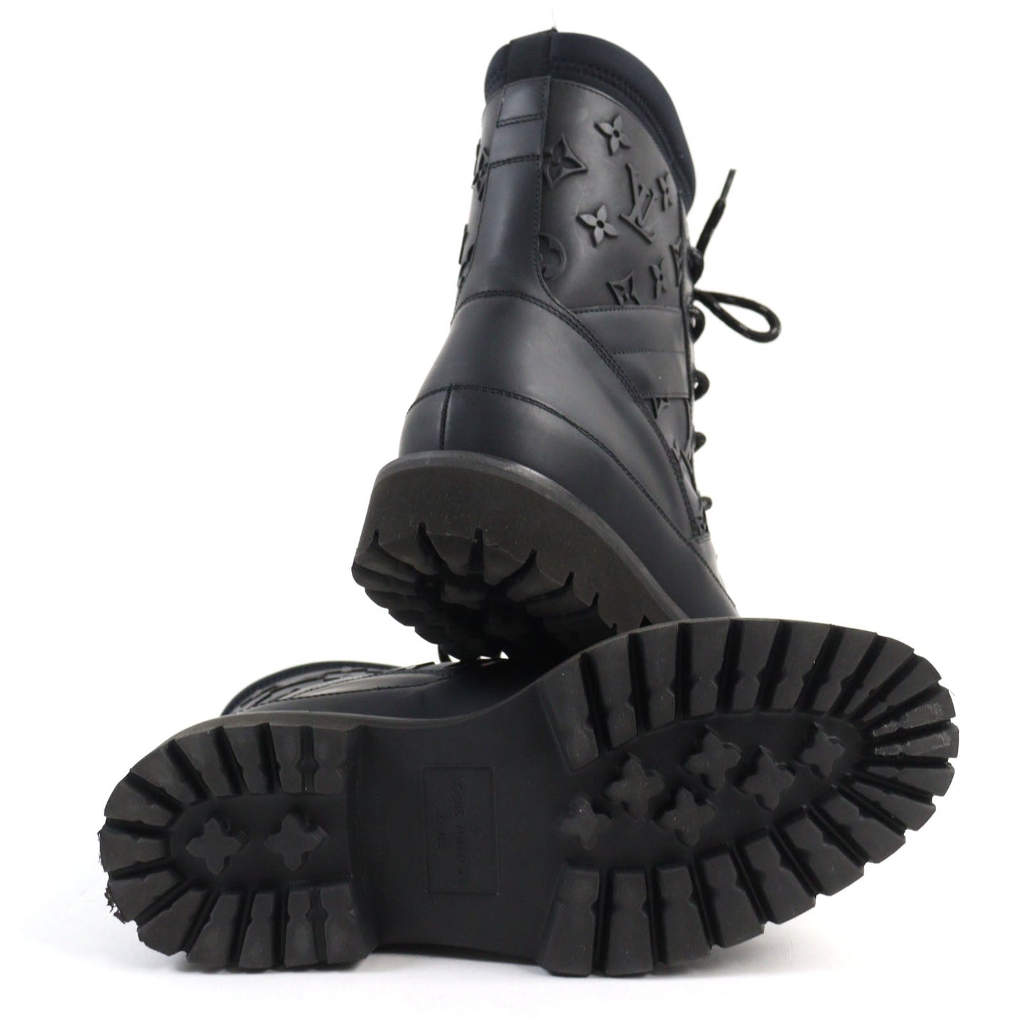 LOUIS VUITTON boots leather black Landscape Line 5.5