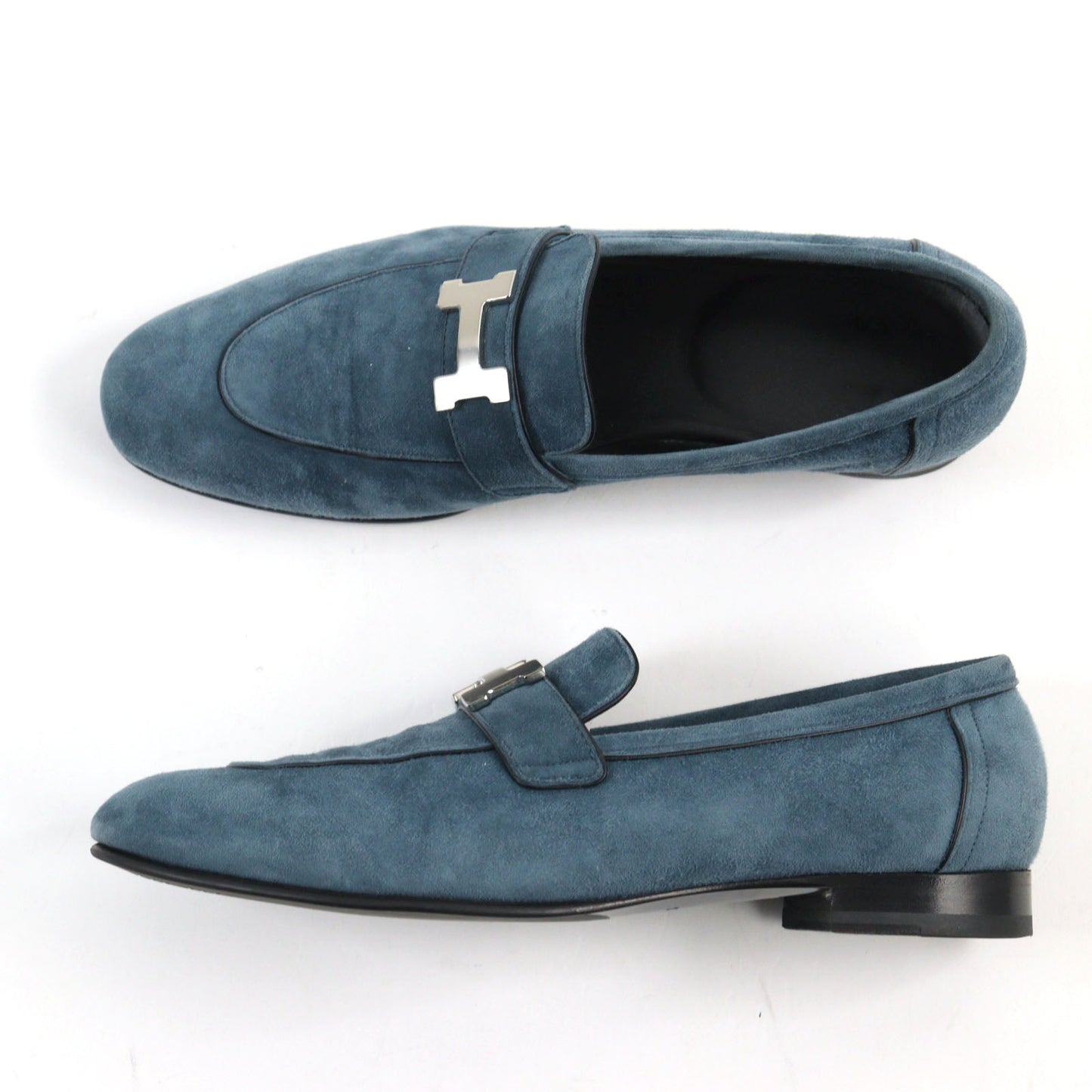 HERMES loafers WS222067Z Suede leather Light blue Constance 39