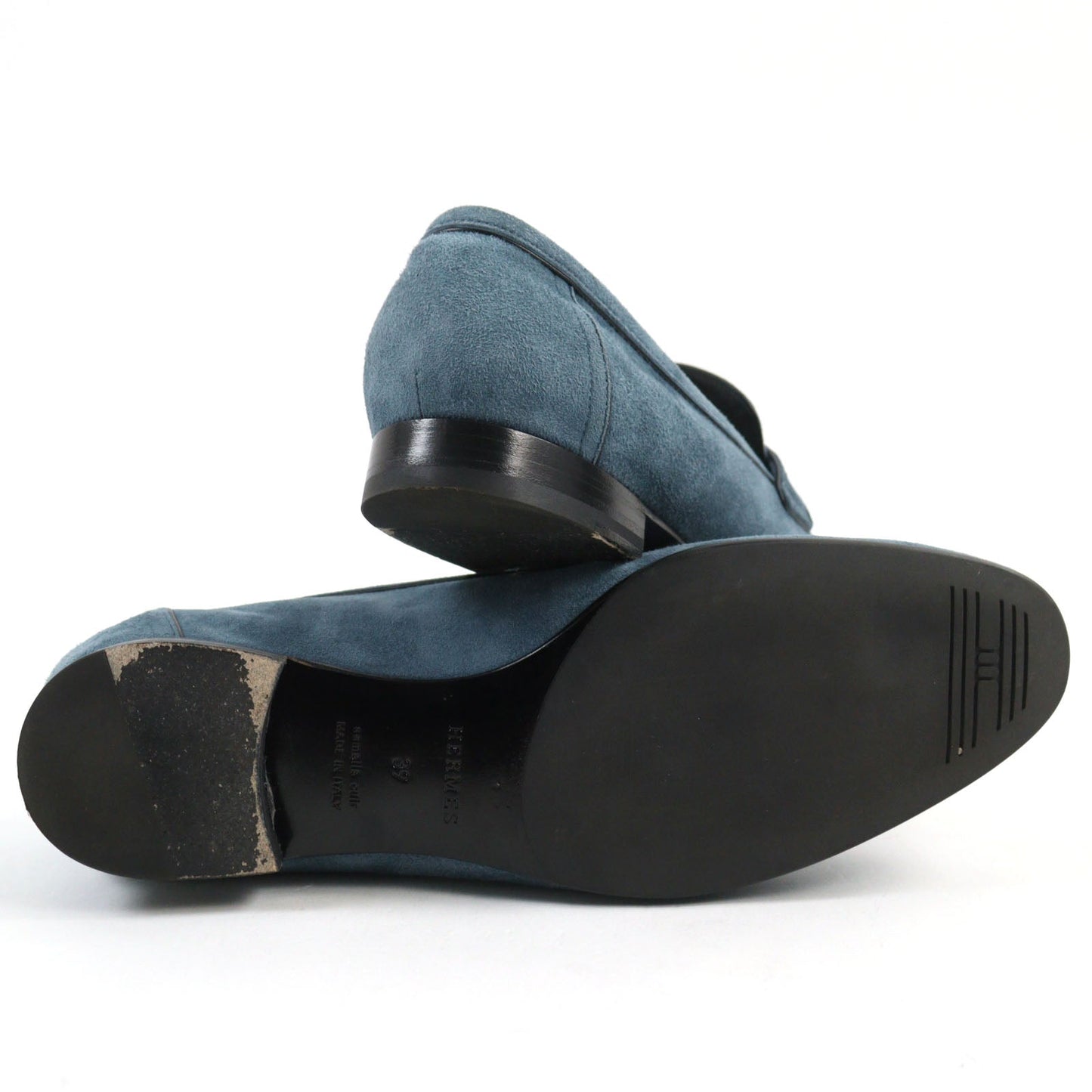 HERMES loafers WS222067Z Suede leather Light blue Constance 39