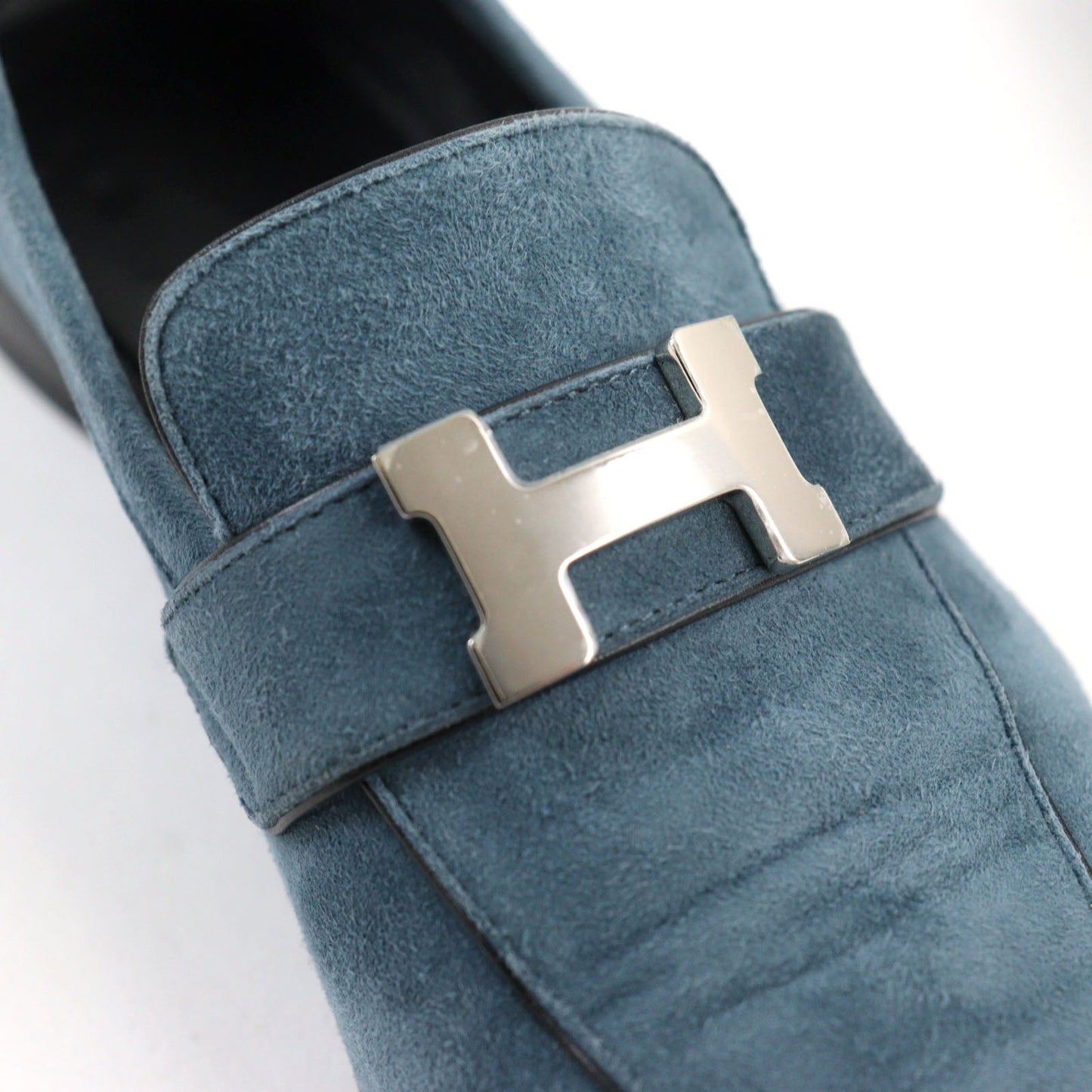 HERMES loafers WS222067Z Suede leather Light blue Constance 39