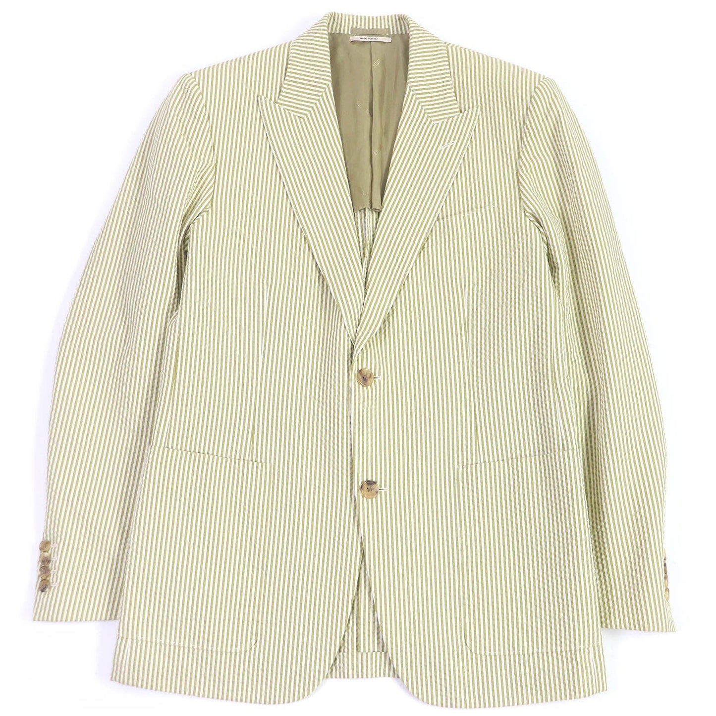 HERMES tailored jacket cotton Khaki type 48