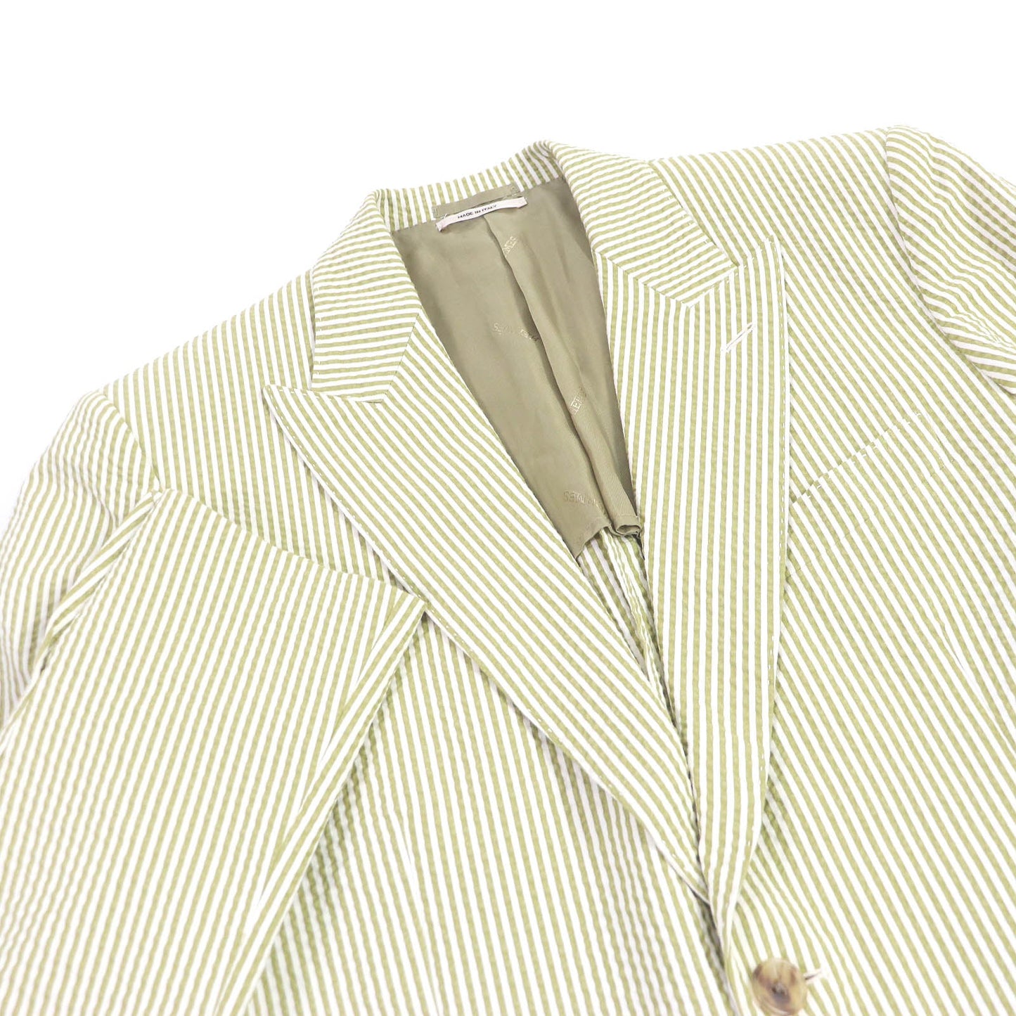 HERMES tailored jacket cotton Khaki type 48
