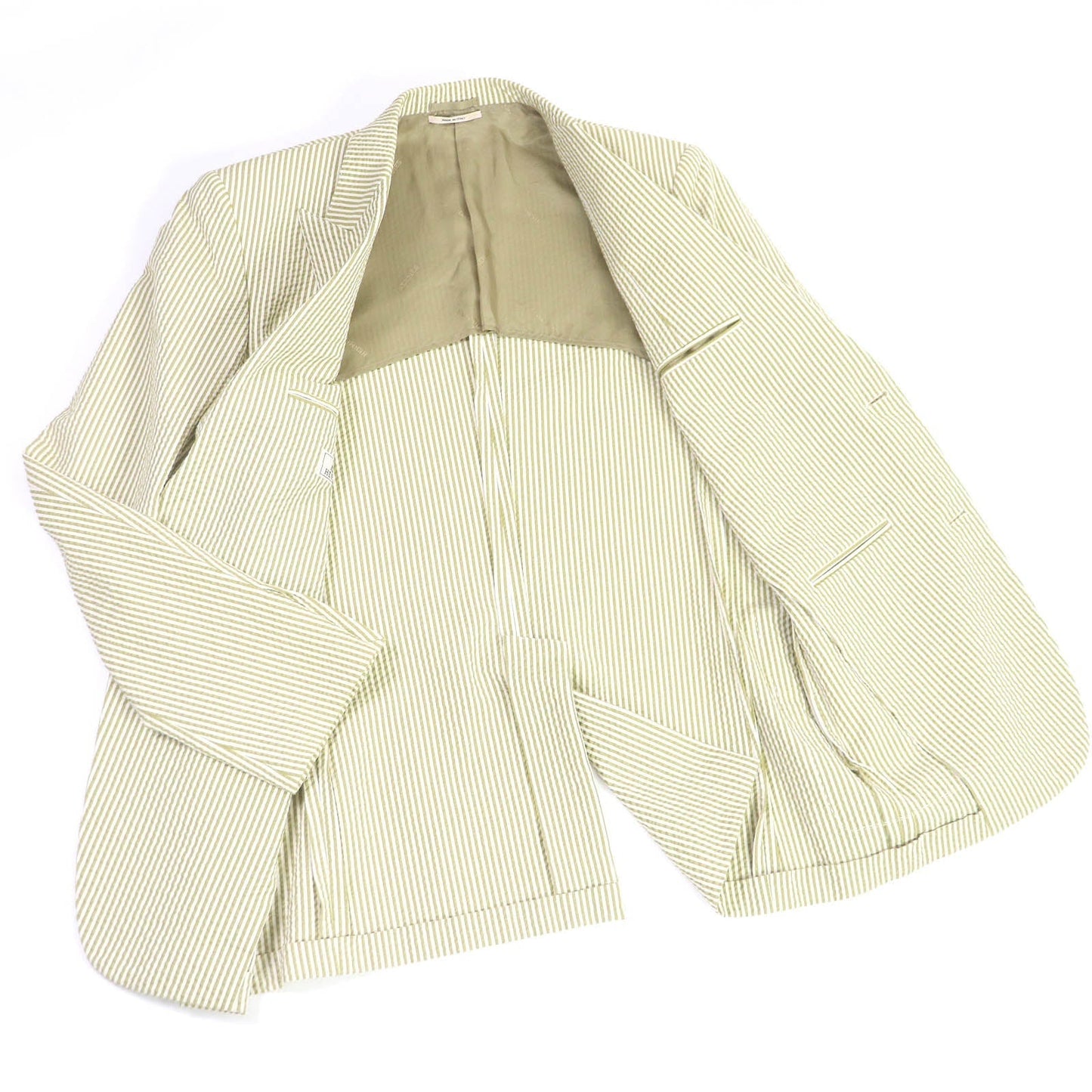 HERMES tailored jacket cotton Khaki type 48