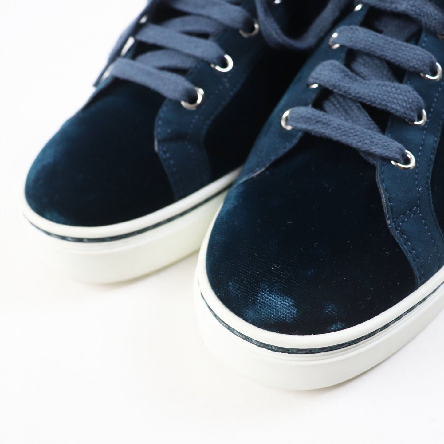 HERMES Low cut sneakers velvet Emerald green 37