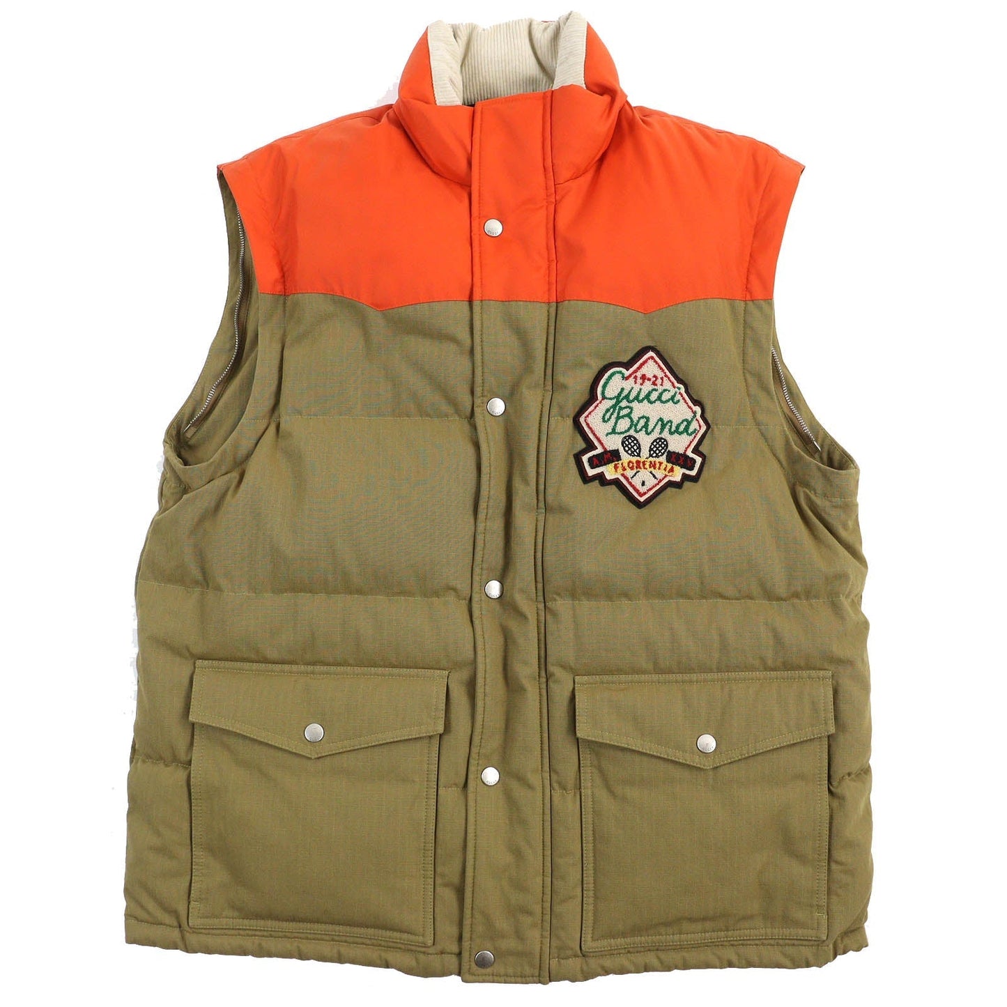 GUCCI Down vest 641311 cotton Camel Orange 46