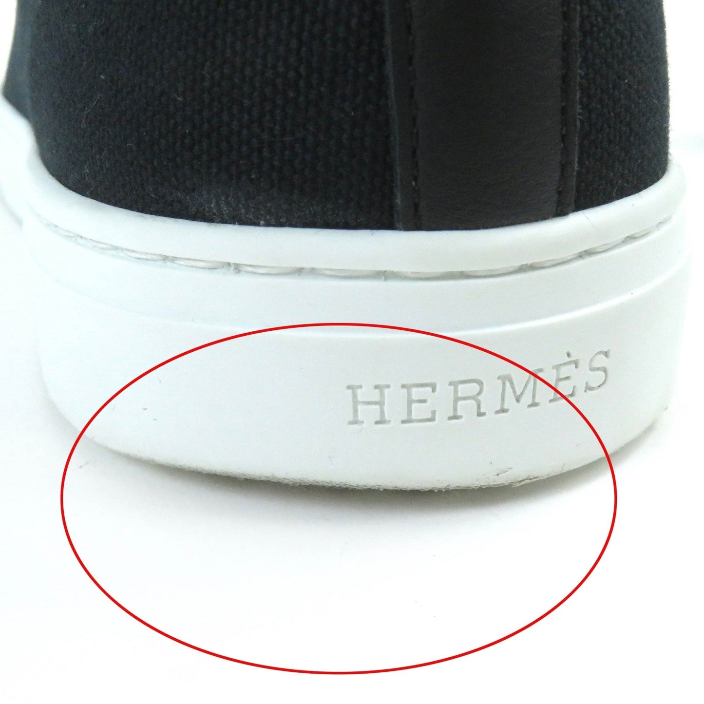 HERMES High cut sneakers canvas black Iriko 42.5