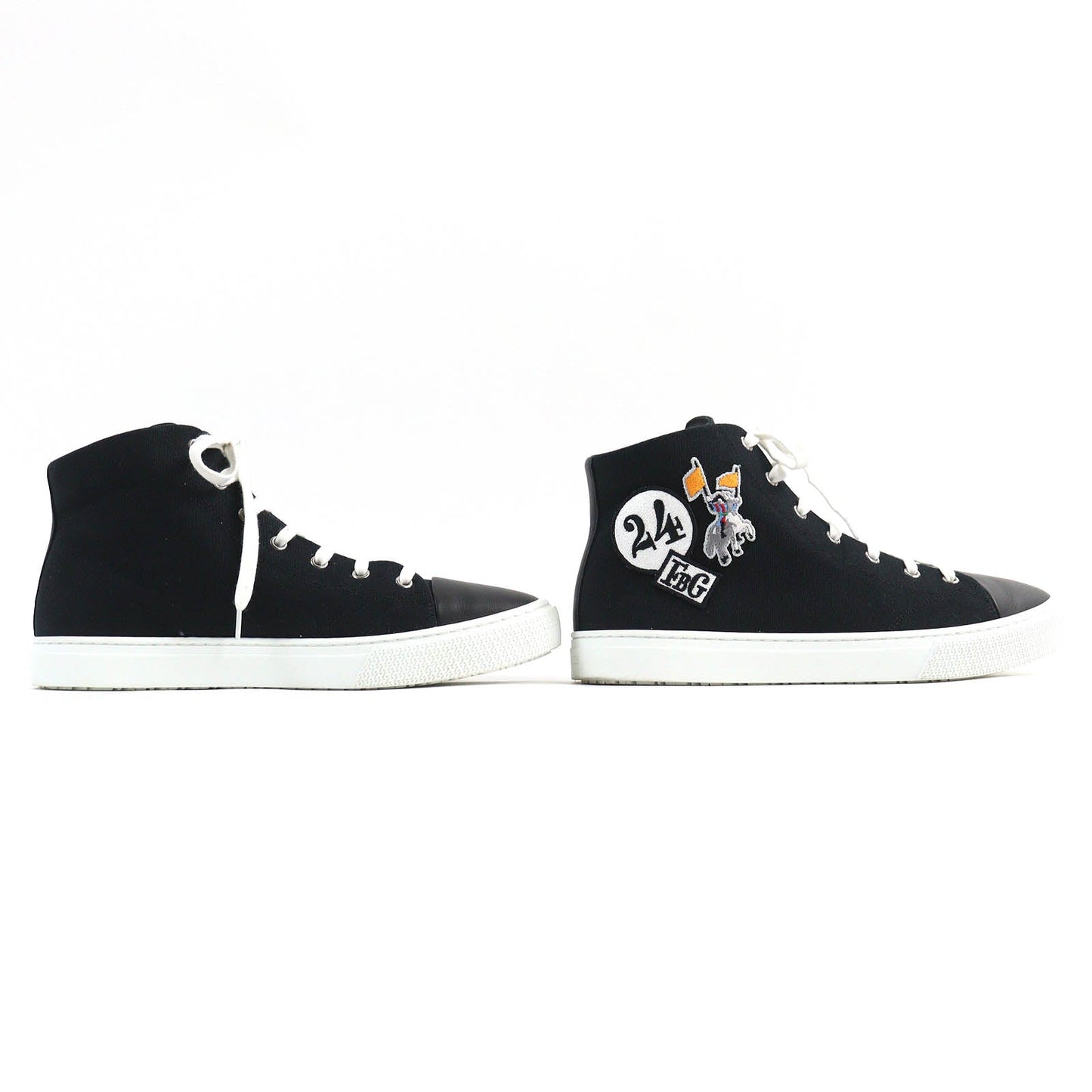 HERMES High cut sneakers canvas black Iriko 42.5