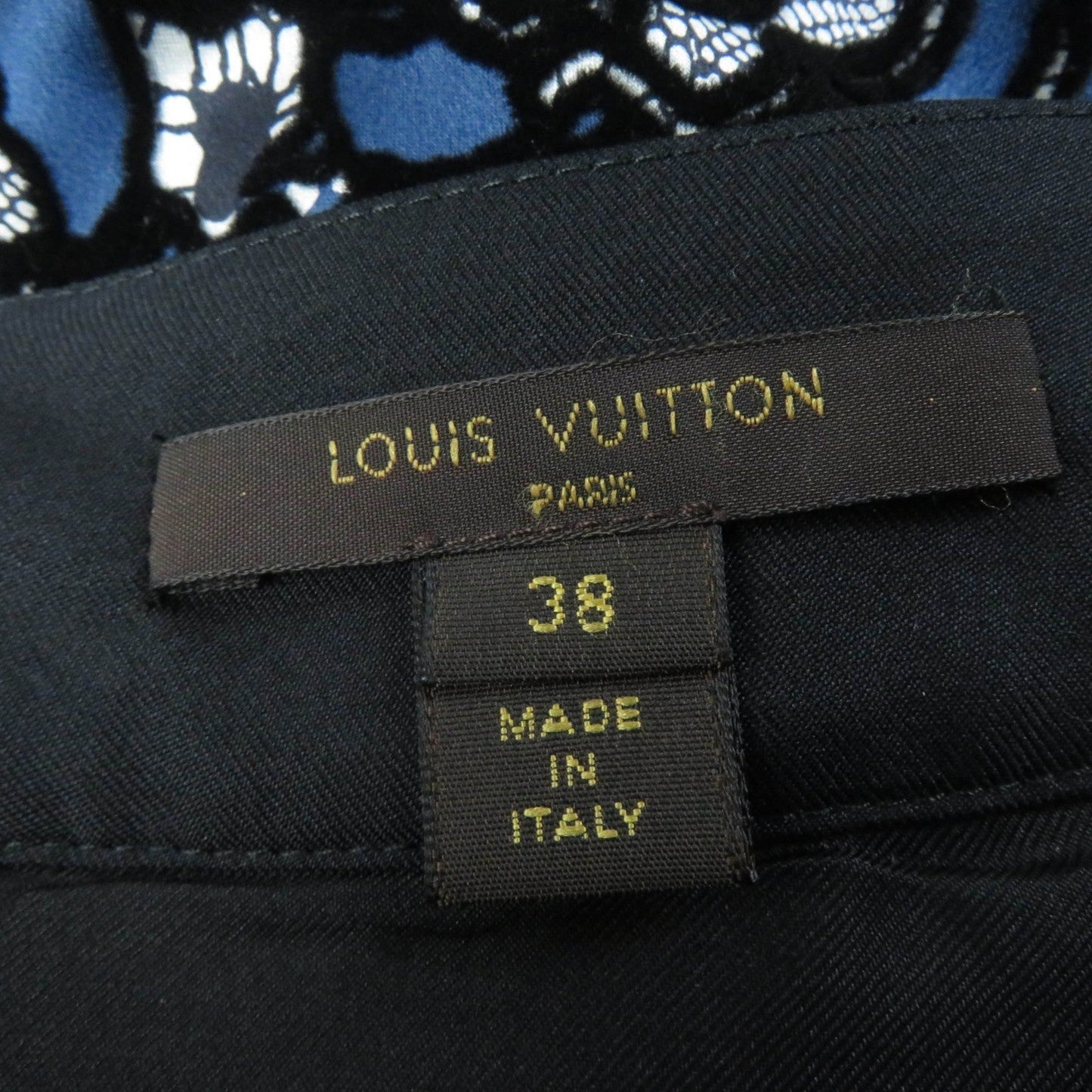 LOUIS VUITTON flare skirt silk Navy type 38