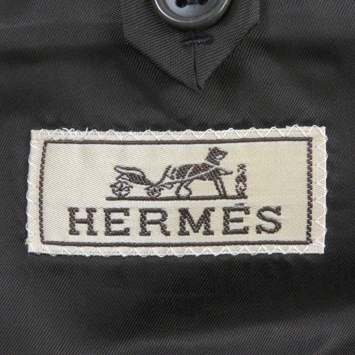 HERMES tailored jacket cashmere Charcoal gray 52