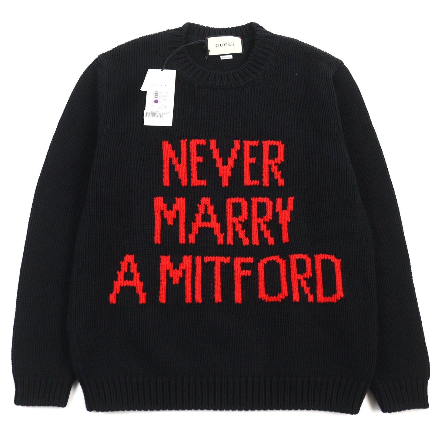 GUCCI knit 514906 cotton Dark Navy Red S