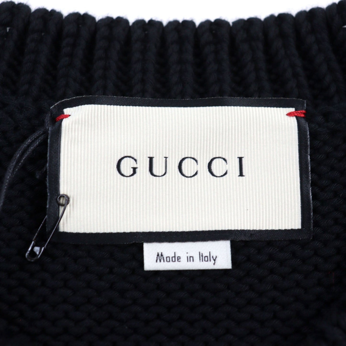 GUCCI knit 514906 cotton Dark Navy Red S
