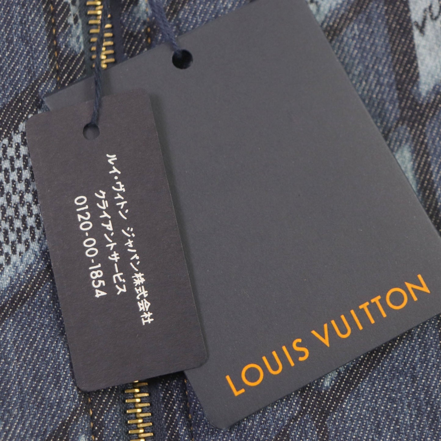 LOUIS VUITTON Denim Jacket HNA76W cotton Indigo blue Diamond Damier 46
