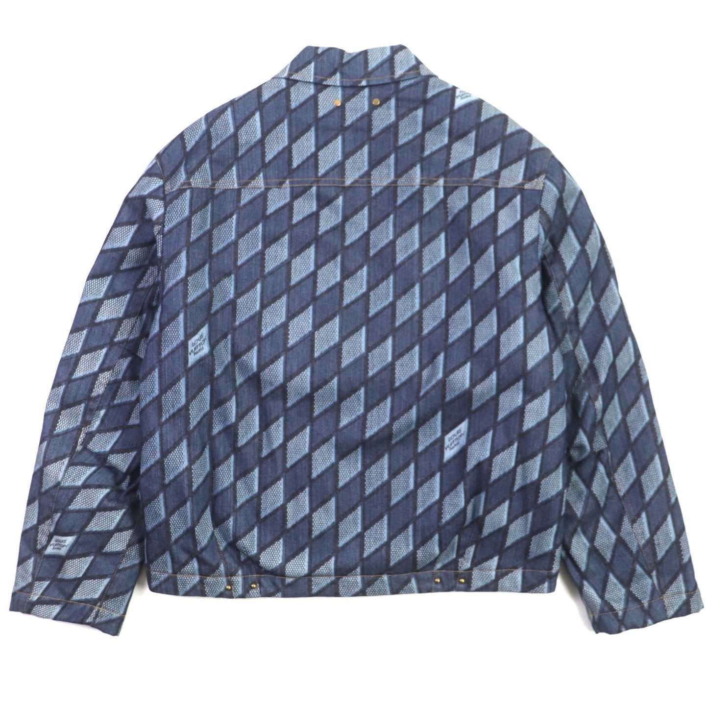 LOUIS VUITTON Denim Jacket HNA76W cotton Indigo blue Diamond Damier 46